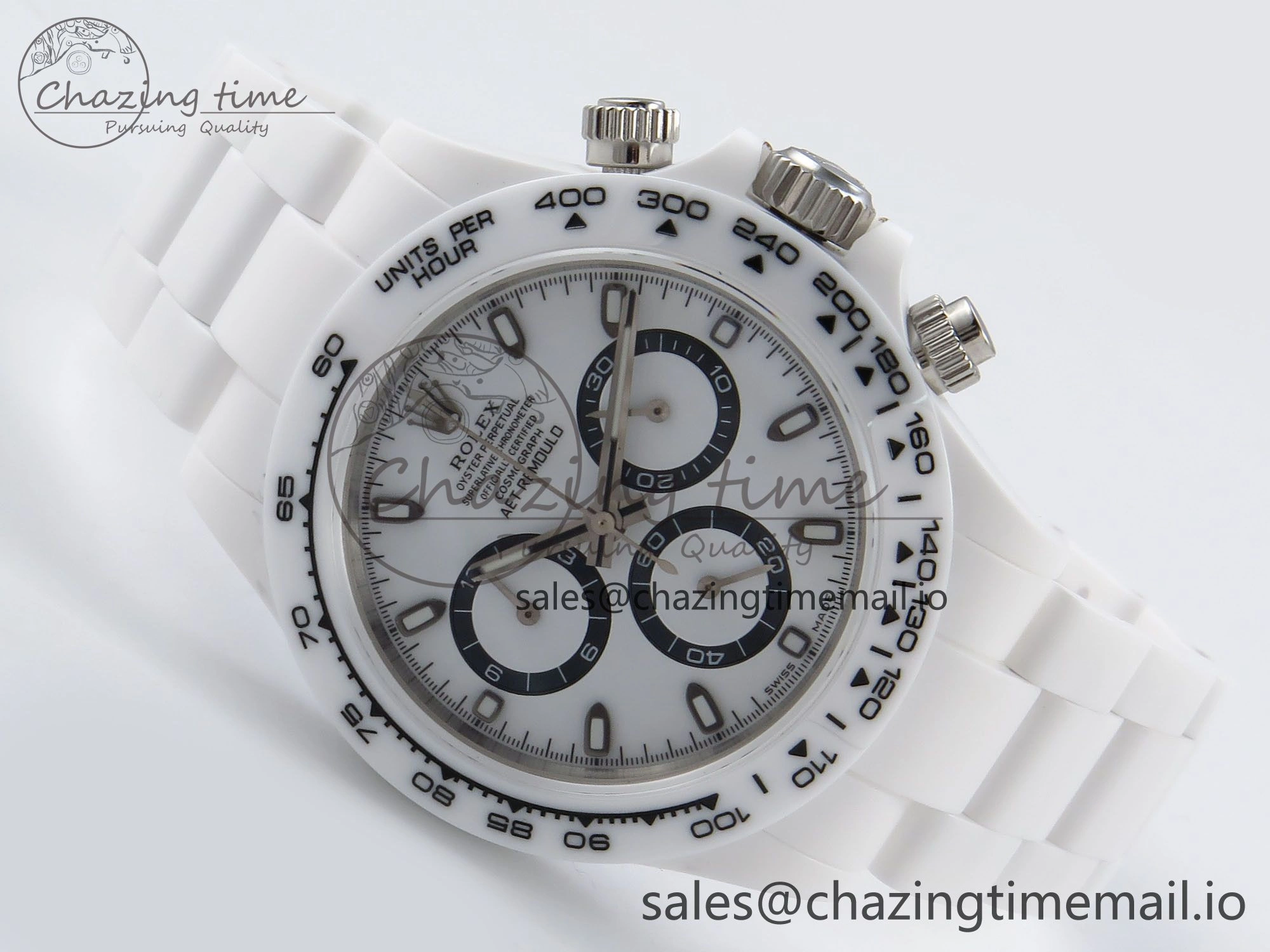 Daytona AET White Ceramic Case and Bracelet Black Dial N6F Best Edition SA4130