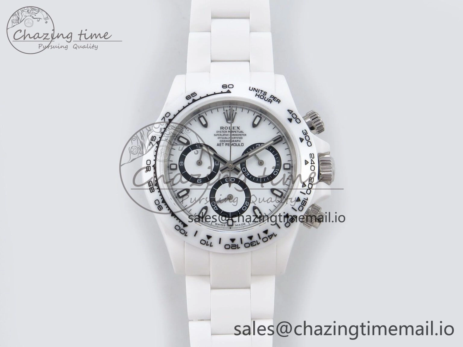 Daytona AET White Ceramic Case and Bracelet Black Dial N6F Best Edition SA4130