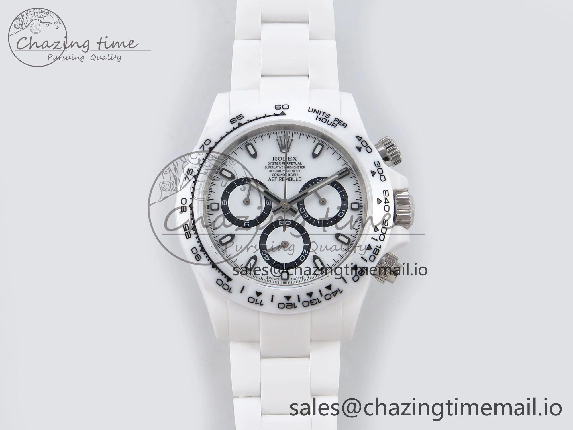 Daytona AET White Ceramic Case and Bracelet Black Dial N6F Best Edition SA4130