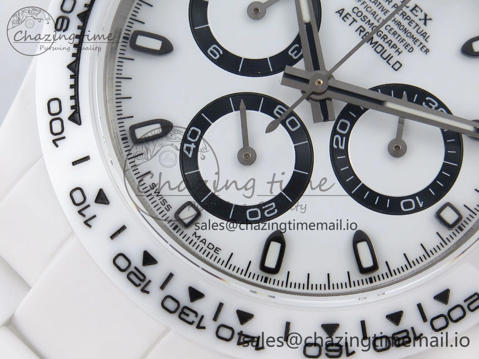Daytona AET White Ceramic Case and Bracelet Black Dial N6F Best Edition SA4130