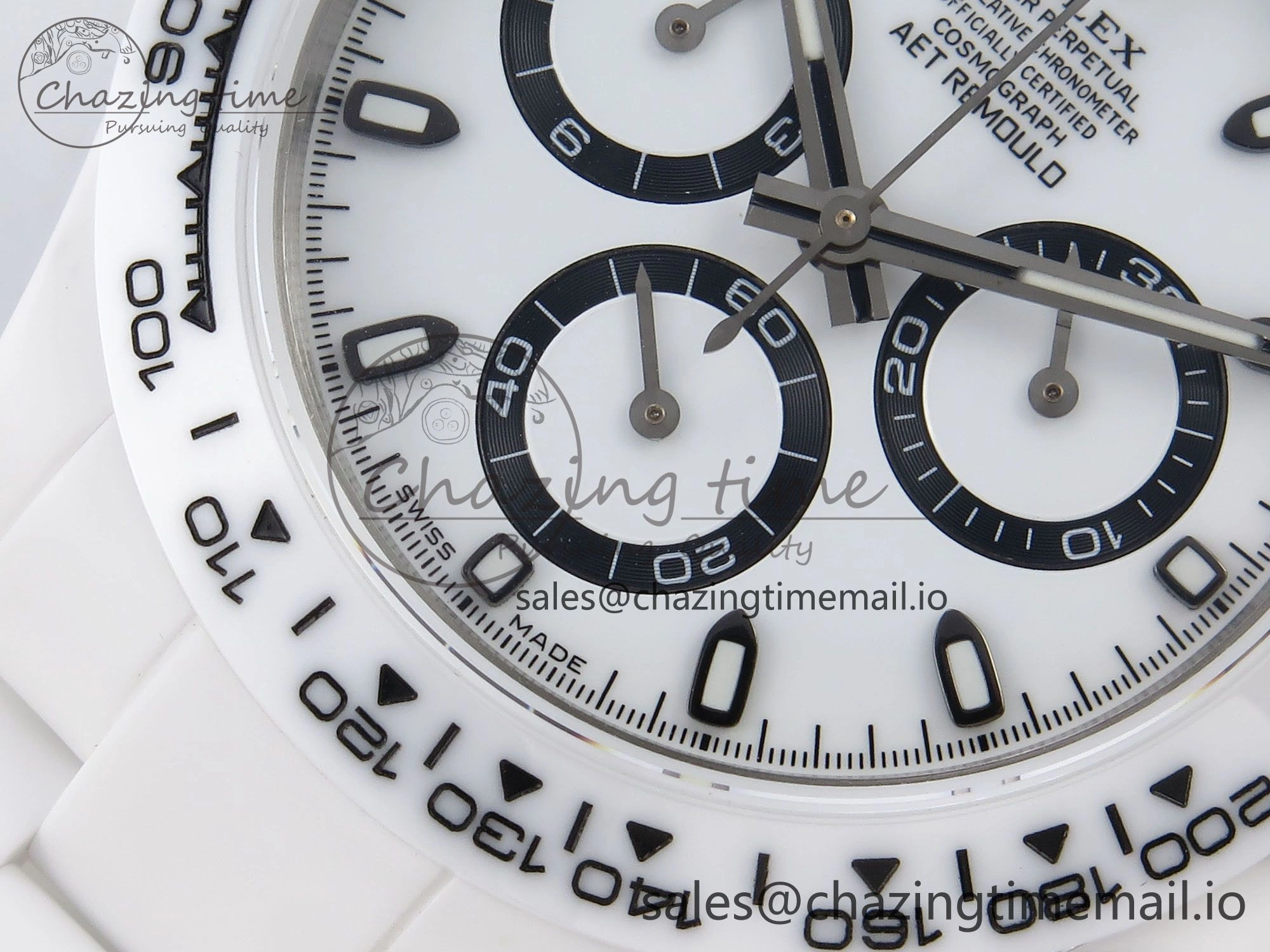 Daytona AET White Ceramic Case and Bracelet Black Dial N6F Best Edition SA4130