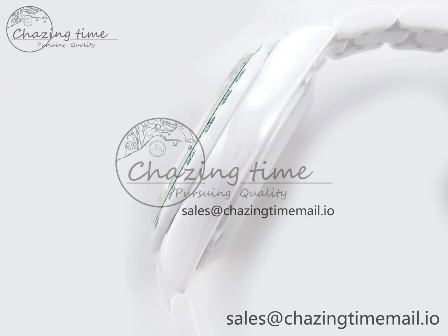 Daytona AET White Ceramic Case and Bracelet Green Dial N6F Best Edition SA4130