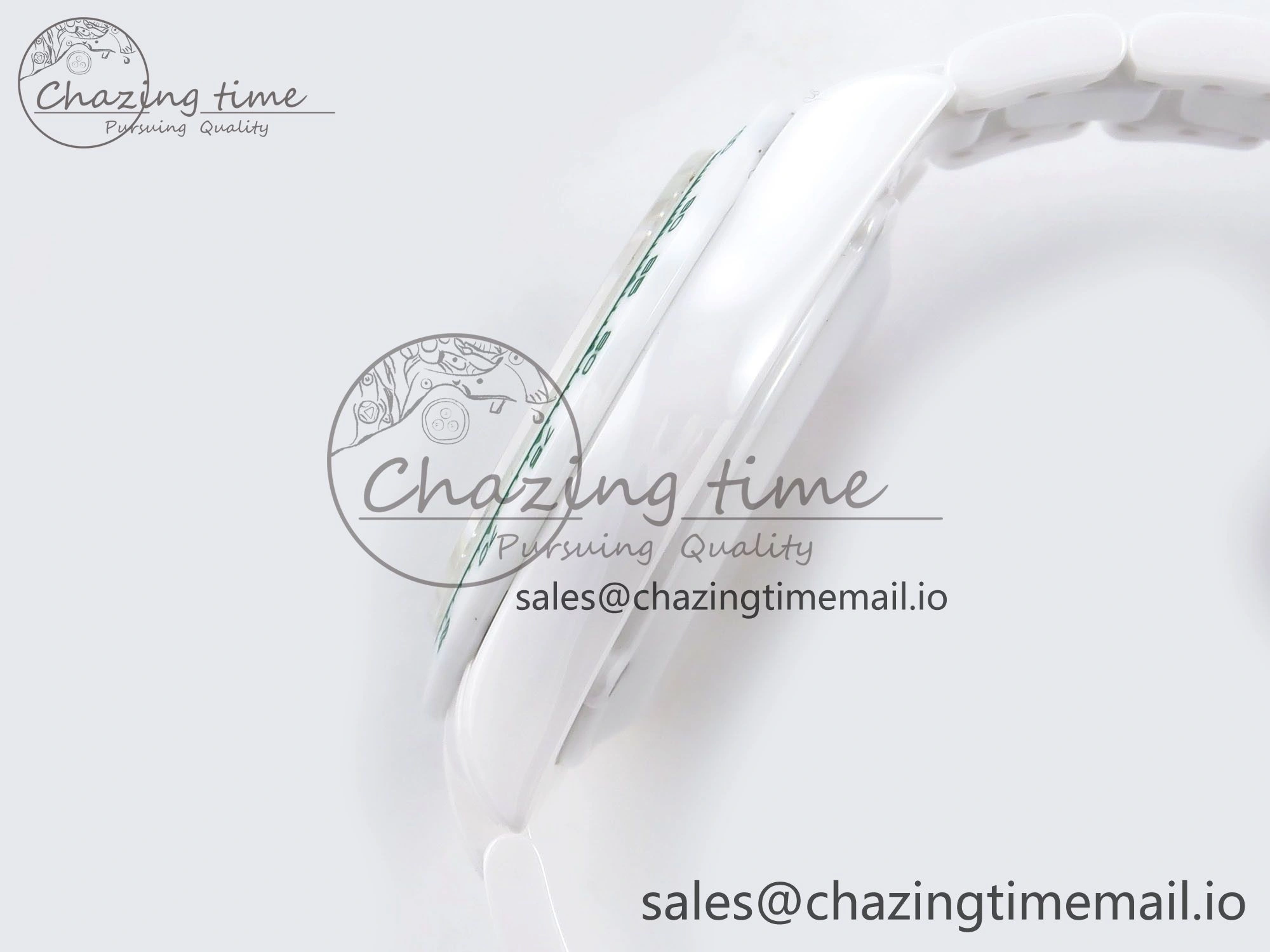Daytona AET White Ceramic Case and Bracelet Green Dial N6F Best Edition SA4130