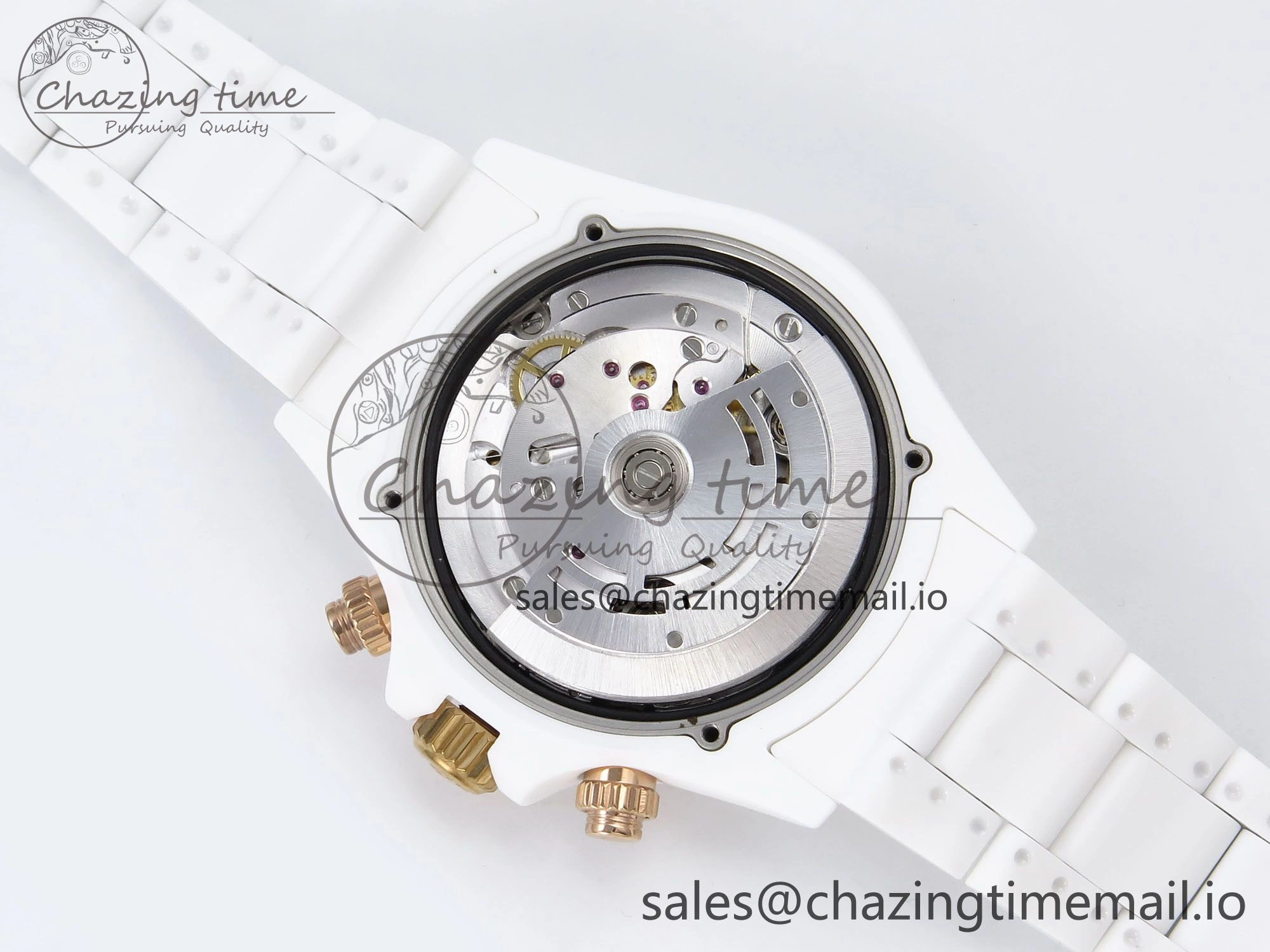 Daytona AET White Ceramic Case and Bracelet Pink Dial N6F Best Edition SA4130