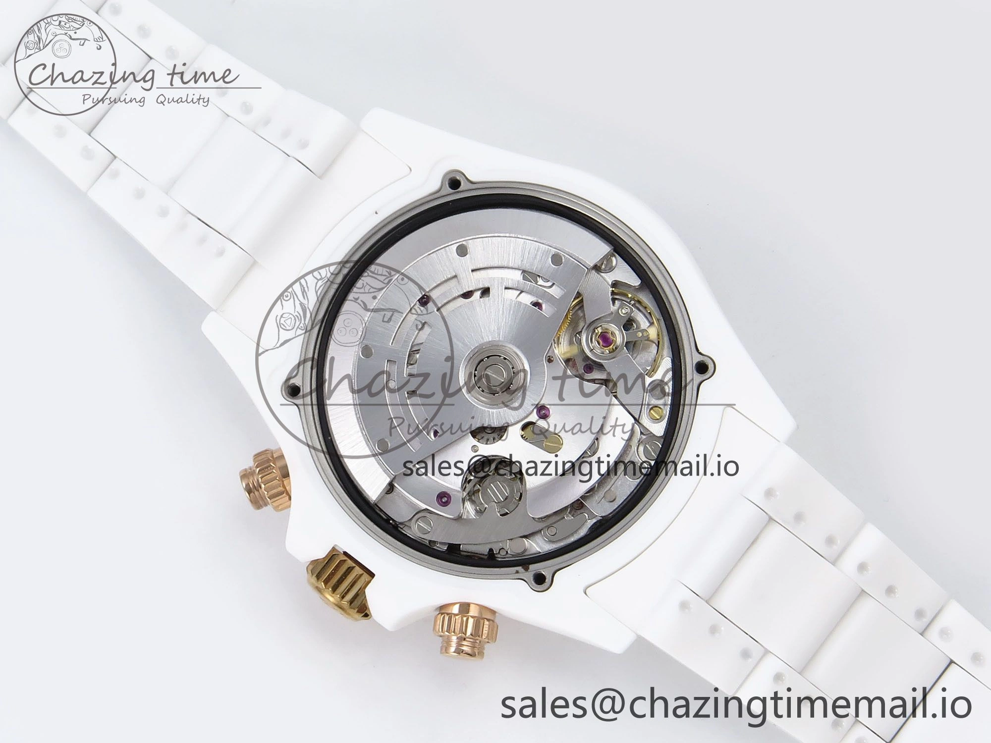 Daytona AET White Ceramic Case and Bracelet Pink Dial N6F Best Edition SA4130