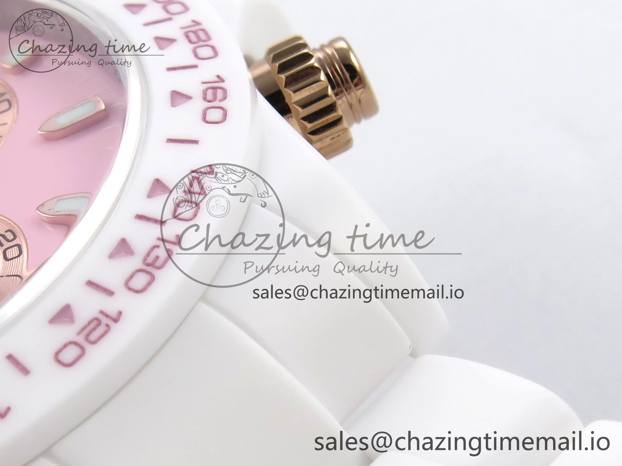 Daytona AET White Ceramic Case and Bracelet Pink Dial N6F Best Edition SA4130