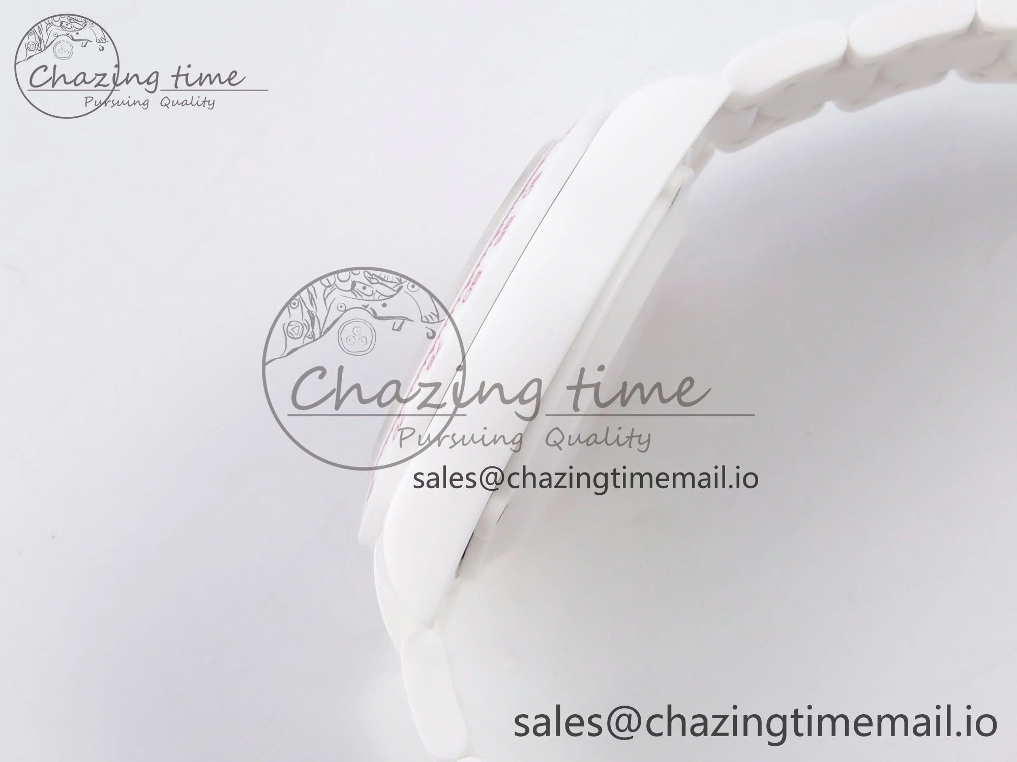 Daytona AET White Ceramic Case and Bracelet Pink Dial N6F Best Edition SA4130