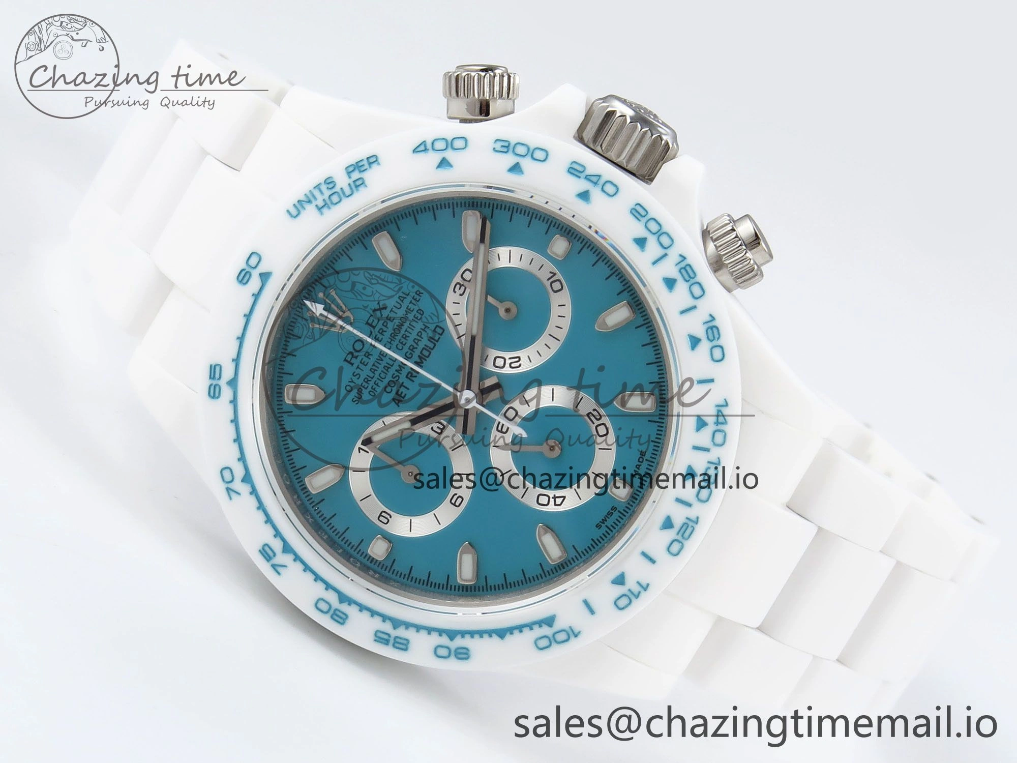 Daytona AET White Ceramic Case and Bracelet Tiffany Blue Dial N6F Best Edition SA4130