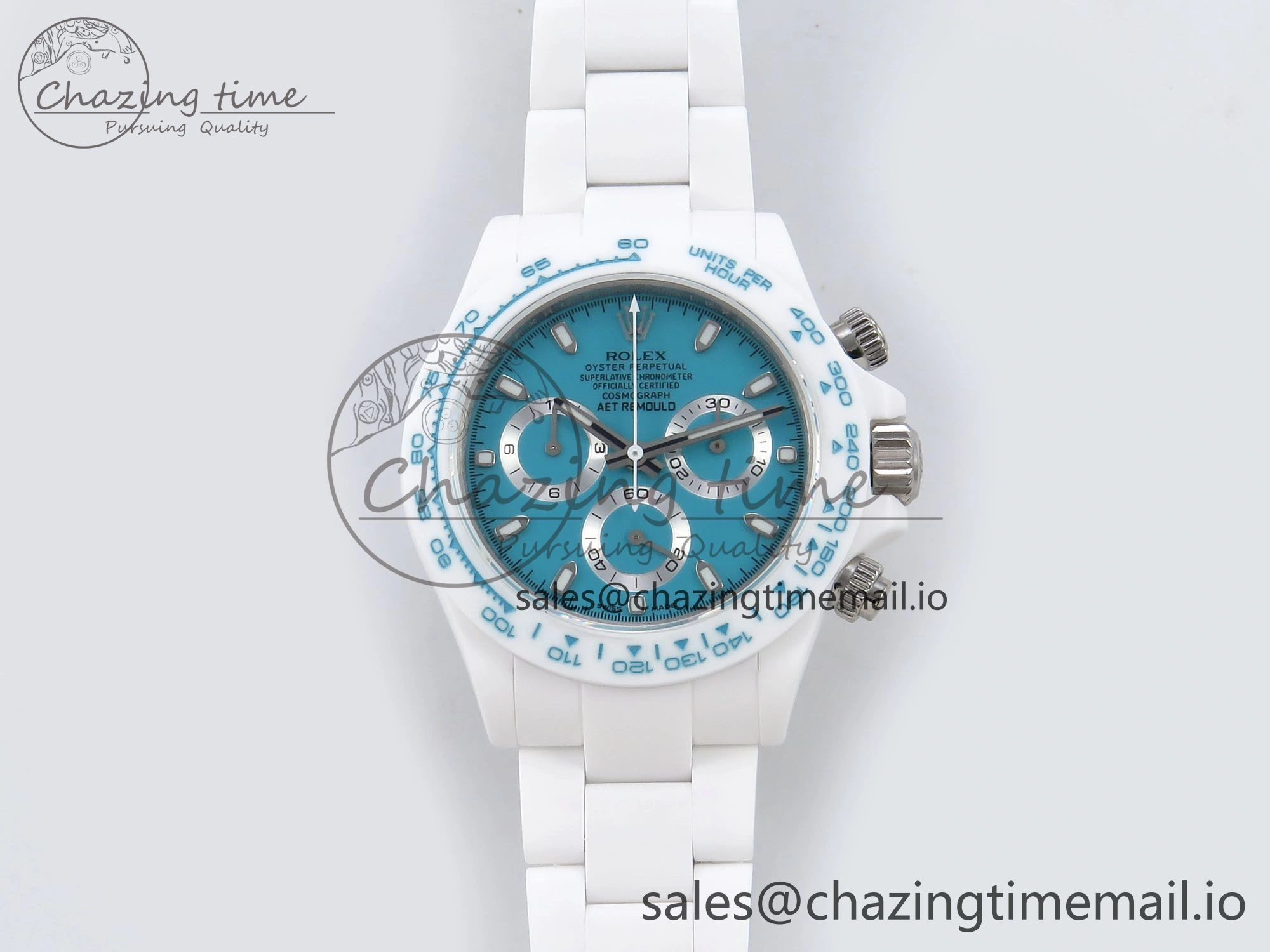 Daytona AET White Ceramic Case and Bracelet Tiffany Blue Dial N6F Best Edition SA4130