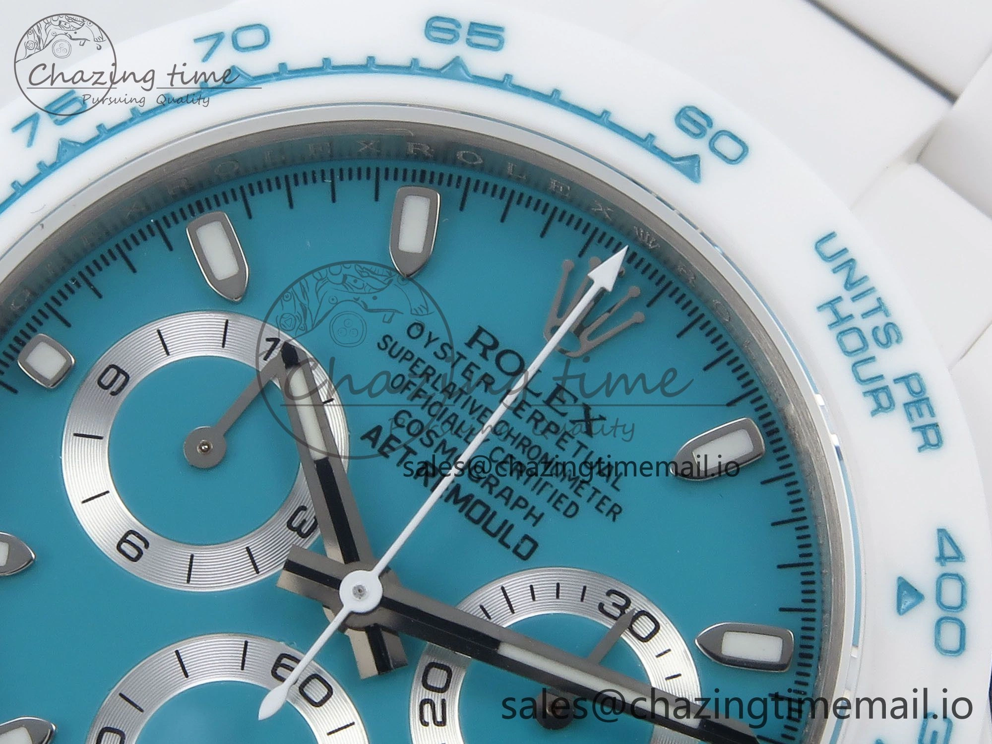 Daytona AET White Ceramic Case and Bracelet Tiffany Blue Dial N6F Best Edition SA4130