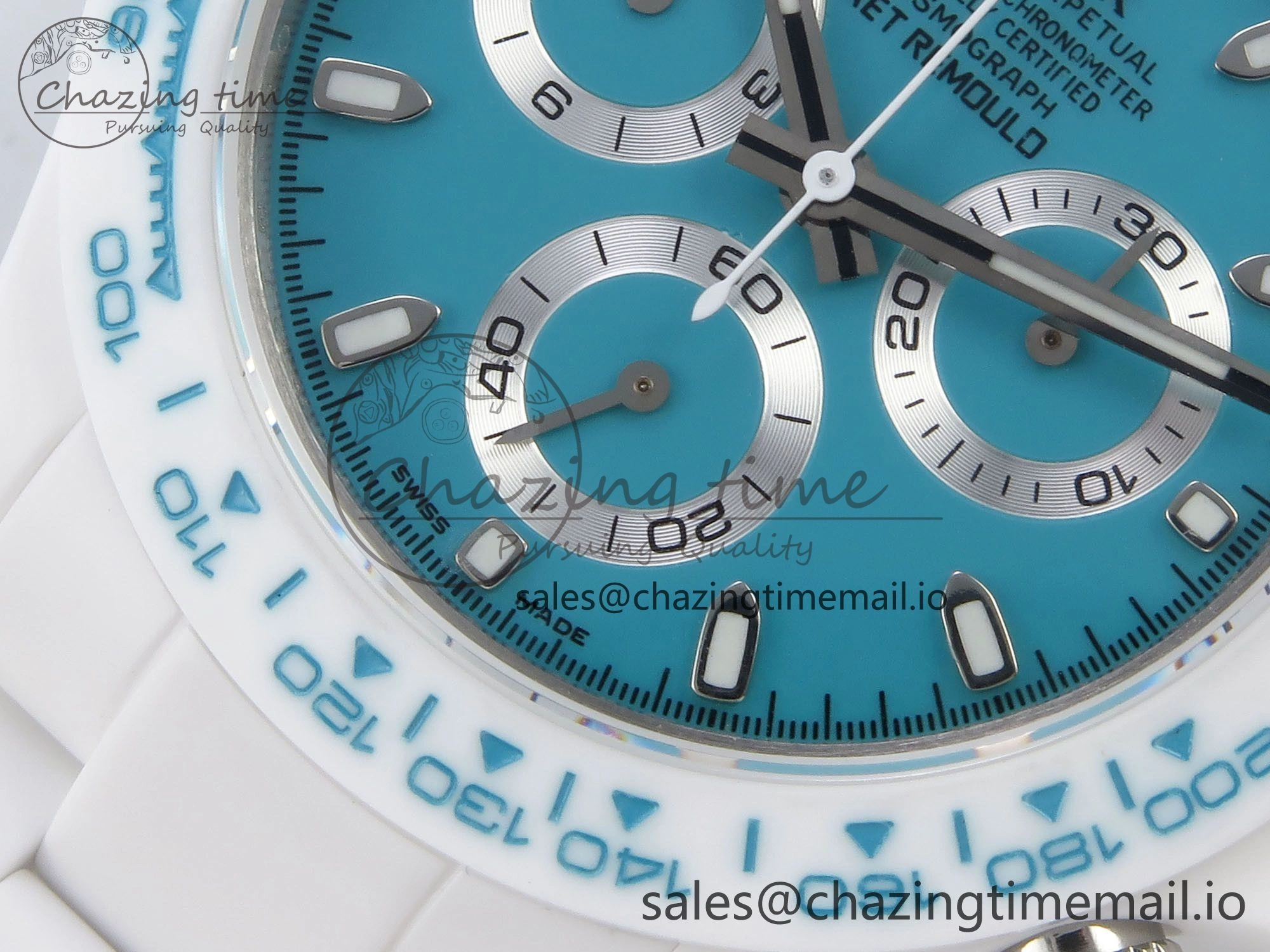 Daytona AET White Ceramic Case and Bracelet Tiffany Blue Dial N6F Best Edition SA4130