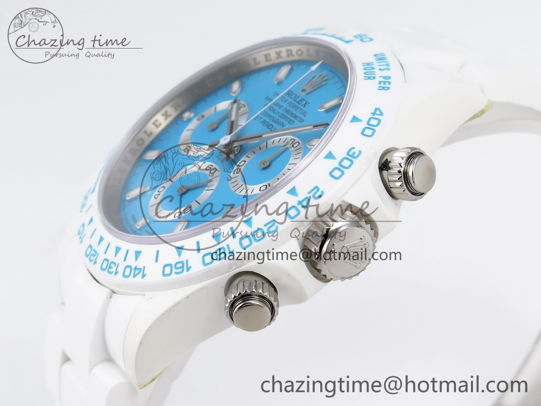 Daytona AET White Ceramic Case and Bracelet Tiffany Blue Dial SA4130 V2