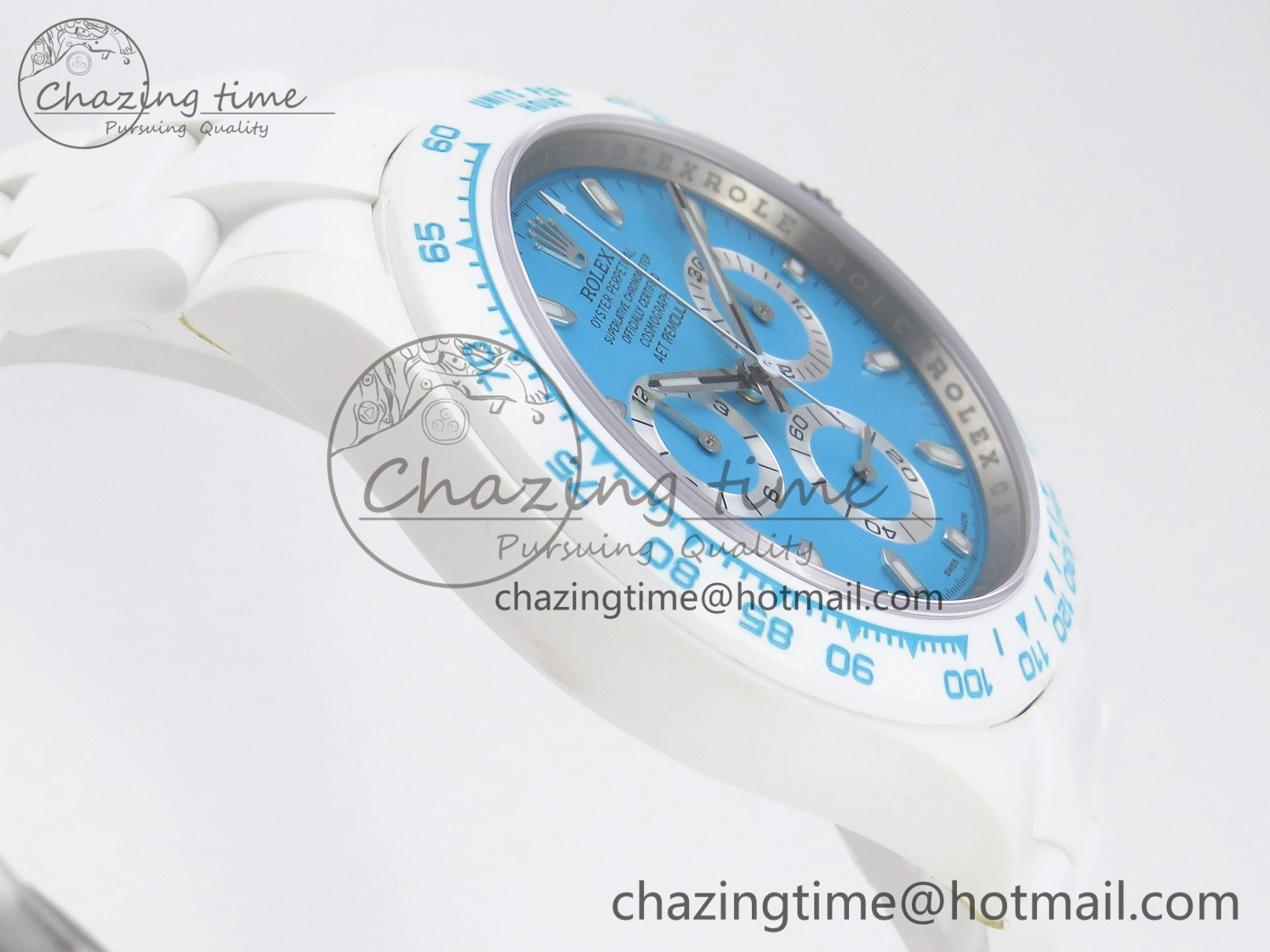 Daytona AET White Ceramic Case and Bracelet Tiffany Blue Dial SA4130 V2