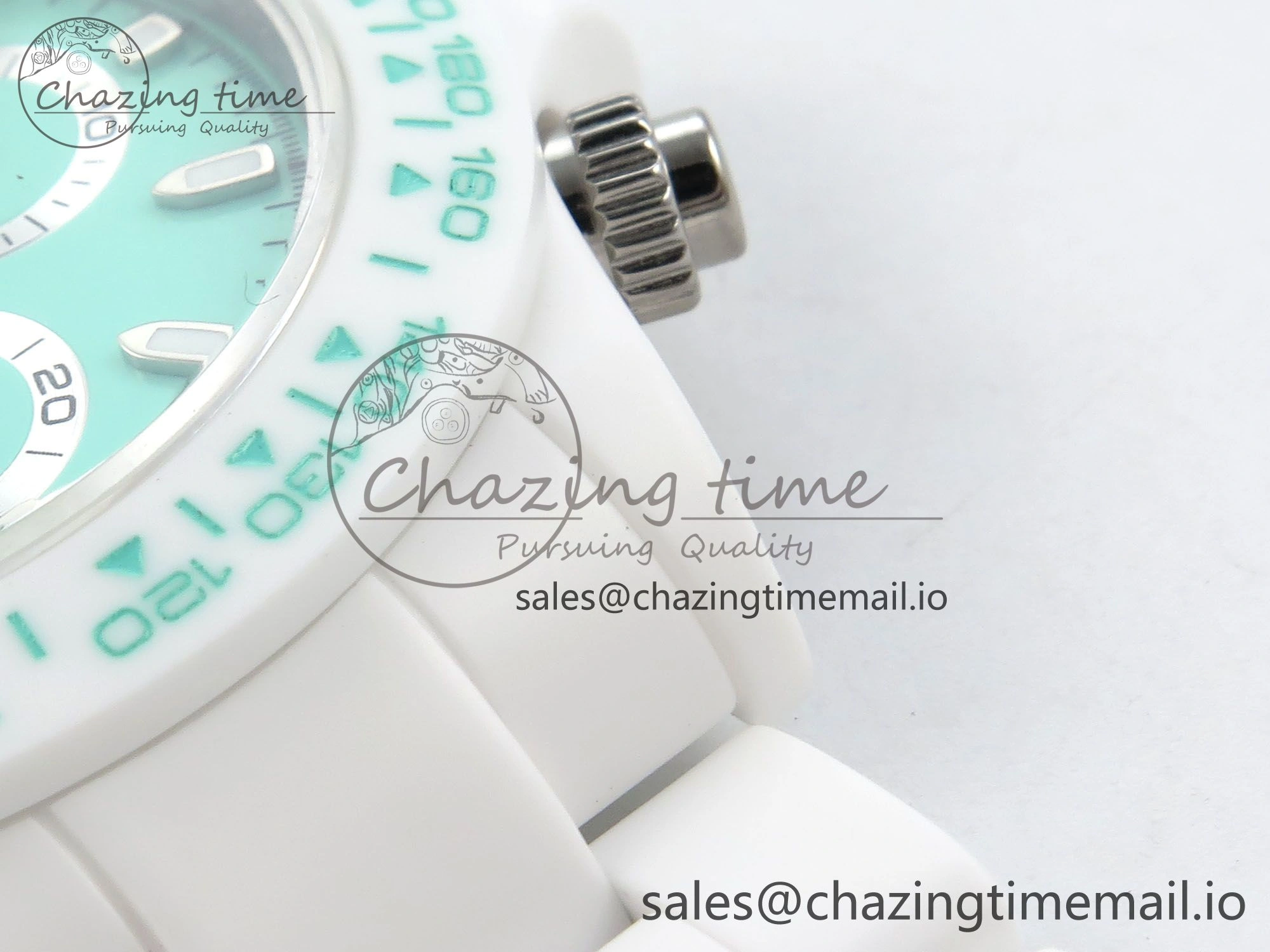 Daytona AET White Solid Ceramic Case and Bracelet Avocado Green Dial N6F 1:1 Best Edition DD4801