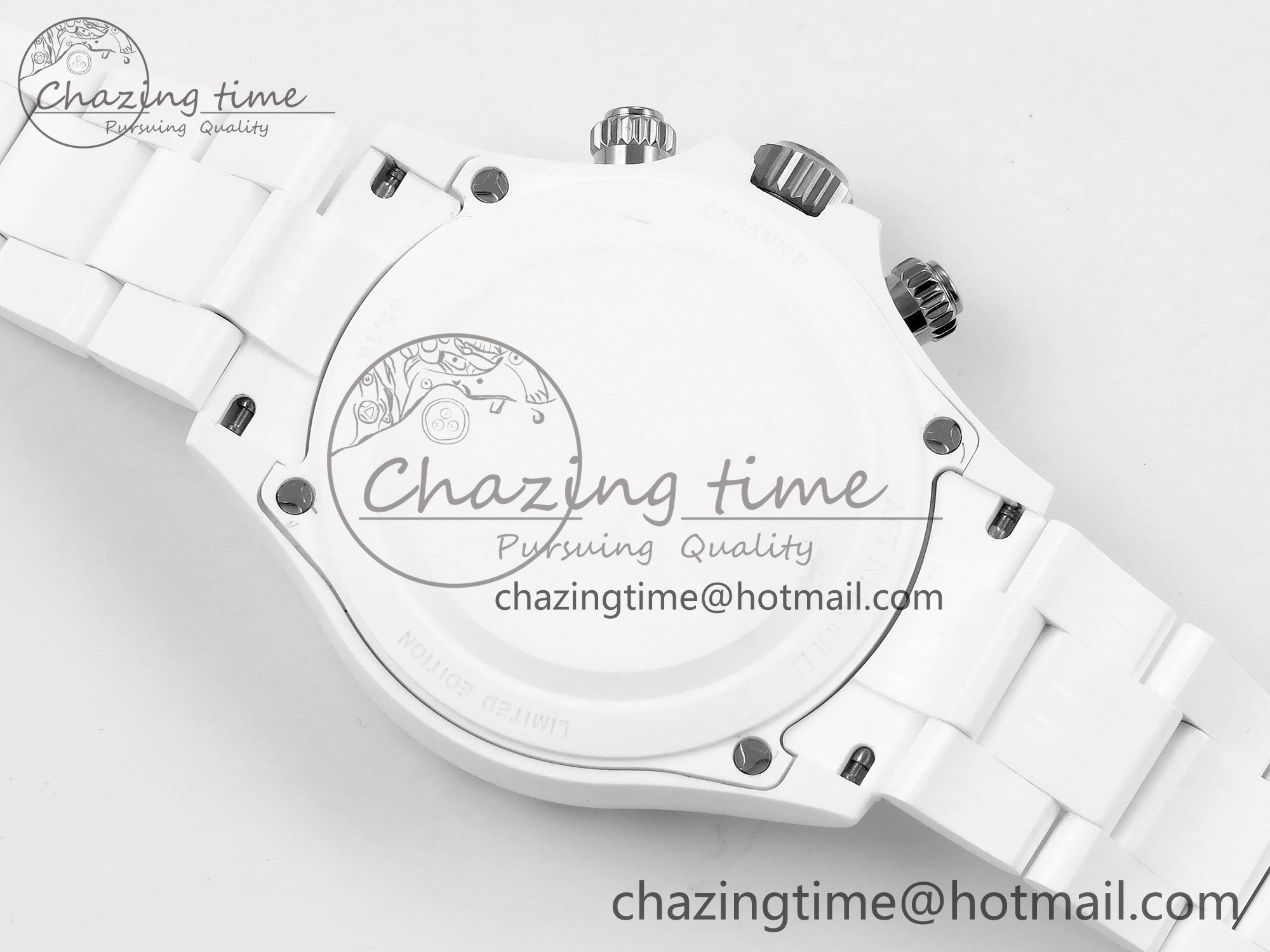 Daytona AET White Solid Ceramic Case and Bracelet Avocado Green Dial ZF 1:1 Best Edition SH4130
