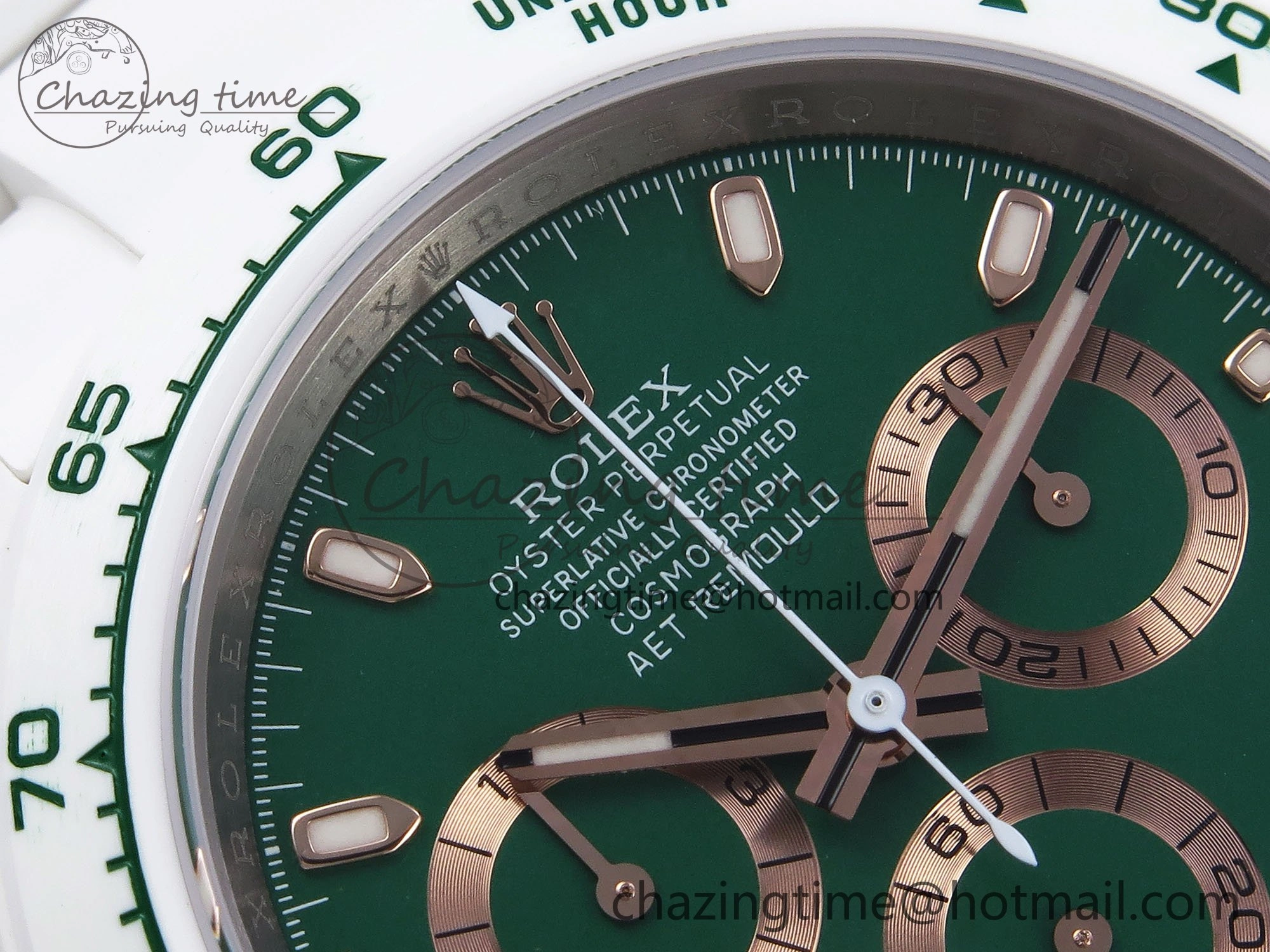 Daytona AET White Solid Ceramic Case and Bracelet Green Dial ZF 1:1 Best Edition SH4130