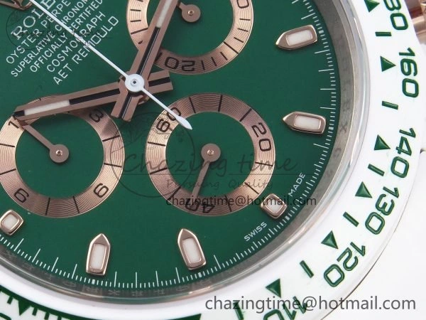 Daytona AET White Solid Ceramic Case and Bracelet Green Dial ZF 1:1 Best Edition SH4130