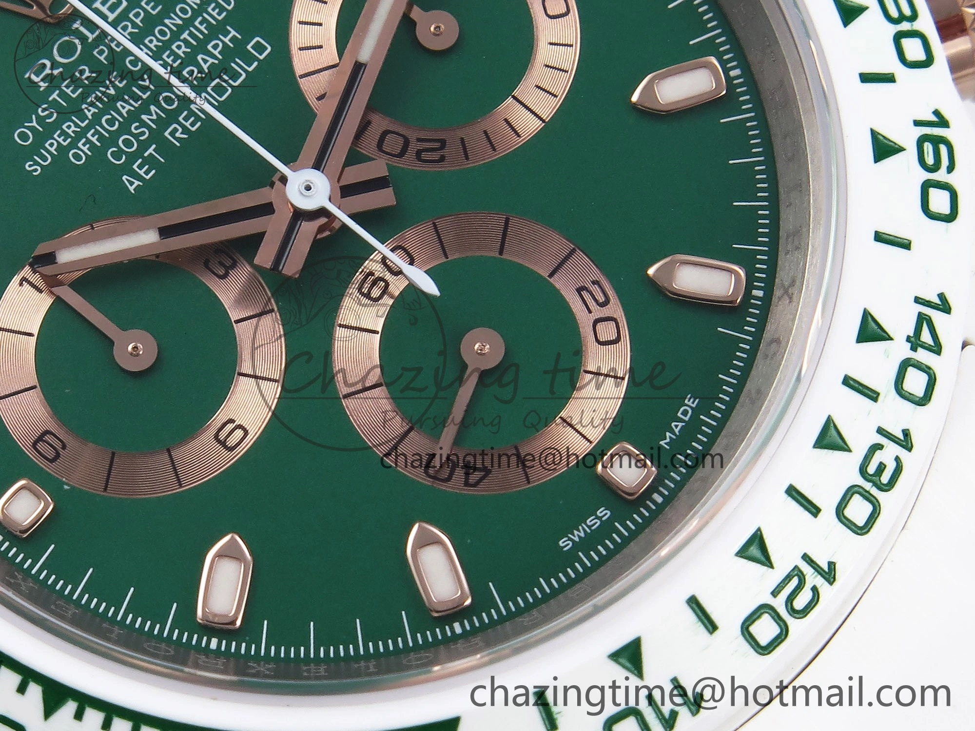 Daytona AET White Solid Ceramic Case and Bracelet Green Dial ZF 1:1 Best Edition SH4130
