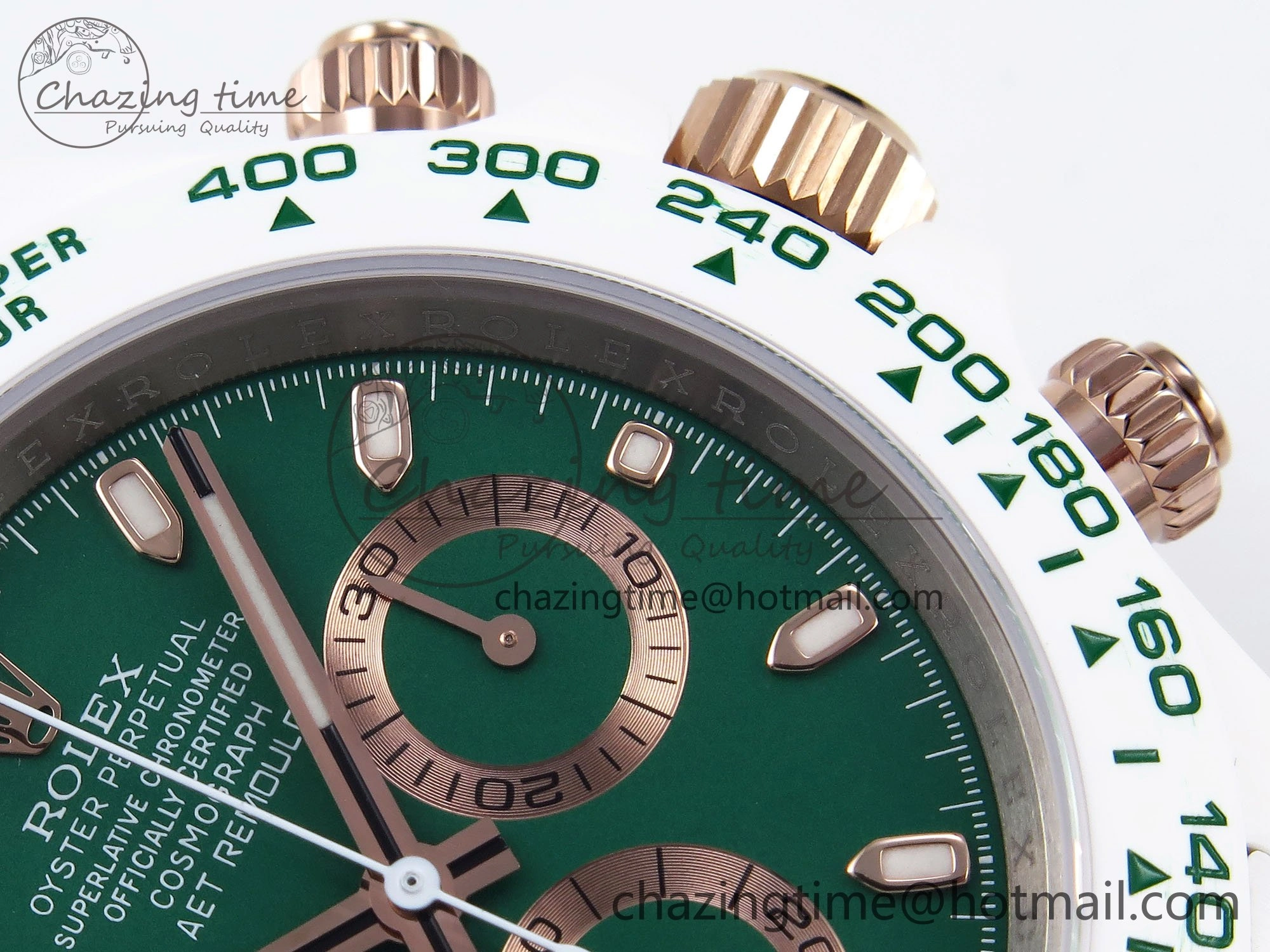 Daytona AET White Solid Ceramic Case and Bracelet Green Dial ZF 1:1 Best Edition SH4130
