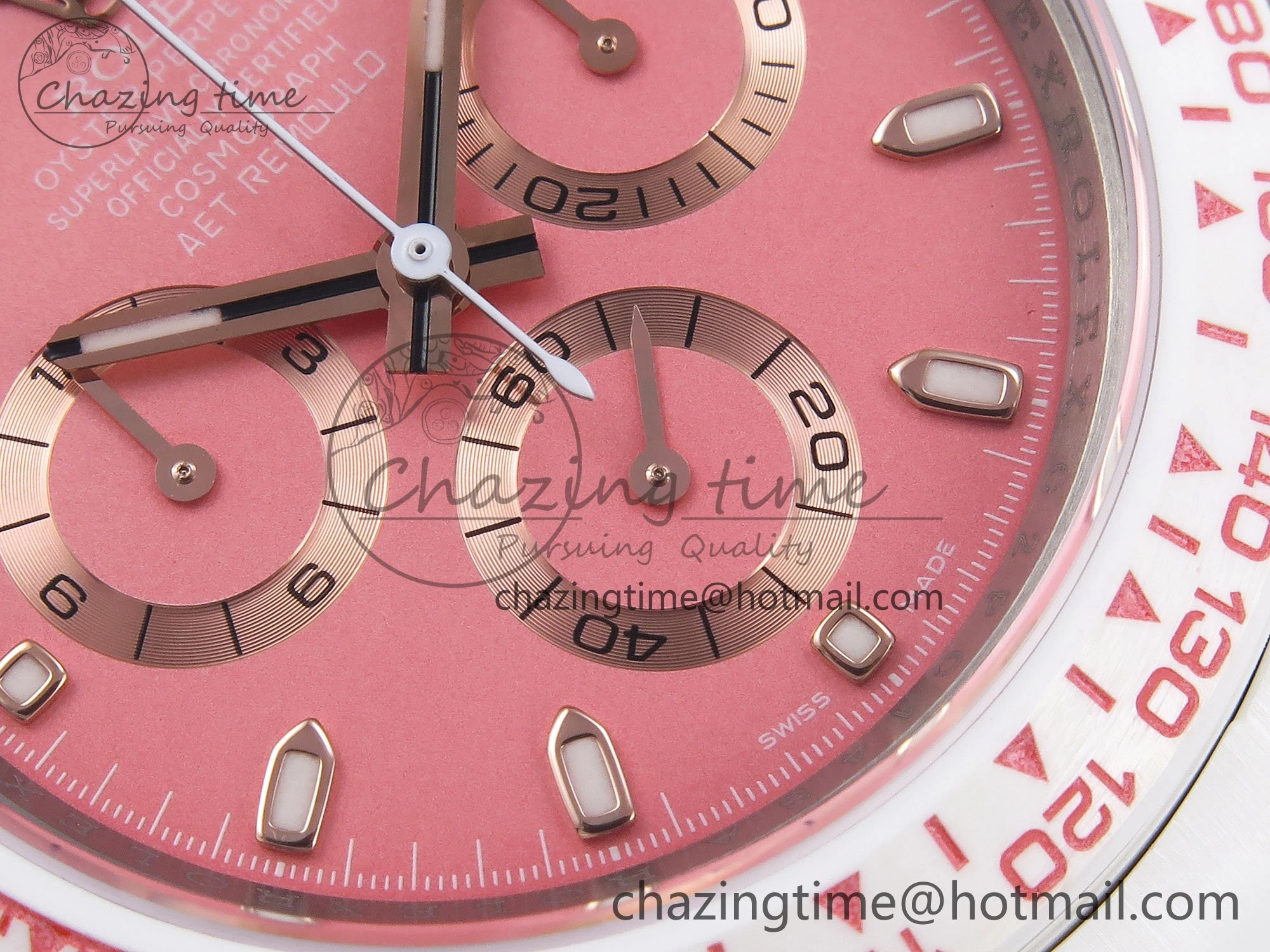 Daytona AET White Solid Ceramic Case and Bracelet Pink Dial ZF 1:1 Best Edition SH4130