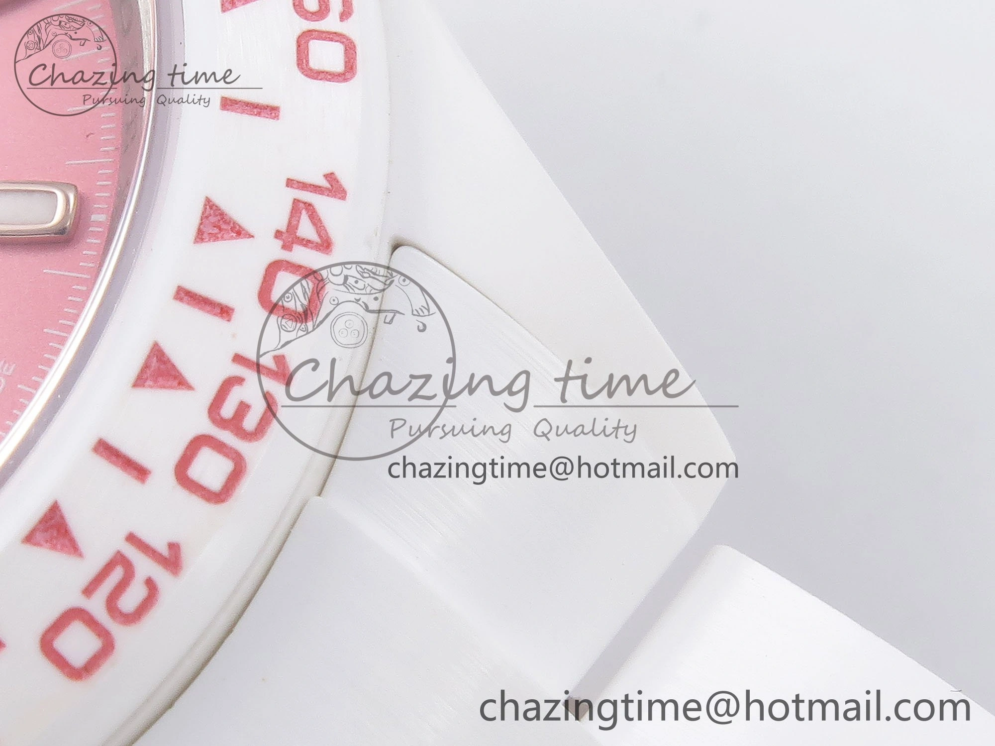 Daytona AET White Solid Ceramic Case and Bracelet Pink Dial ZF 1:1 Best Edition SH4130