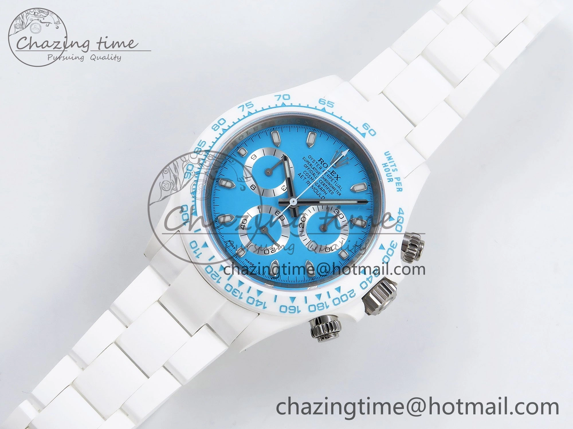 Daytona AET White Solid Ceramic Case and Bracelet Tiffany Blue Dial ZF 1:1 Best Edition SH4130