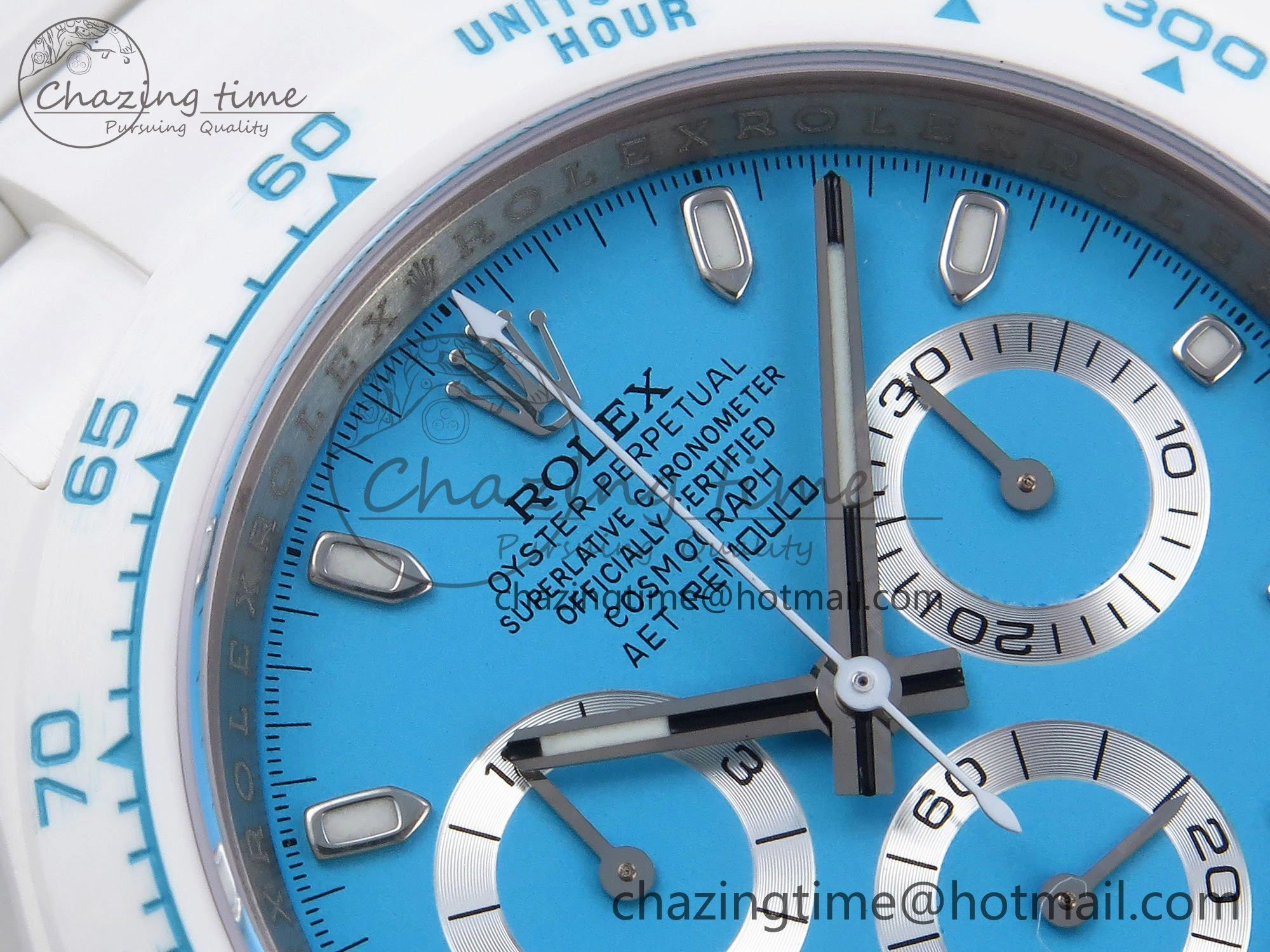 Daytona AET White Solid Ceramic Case and Bracelet Tiffany Blue Dial ZF 1:1 Best Edition SH4130