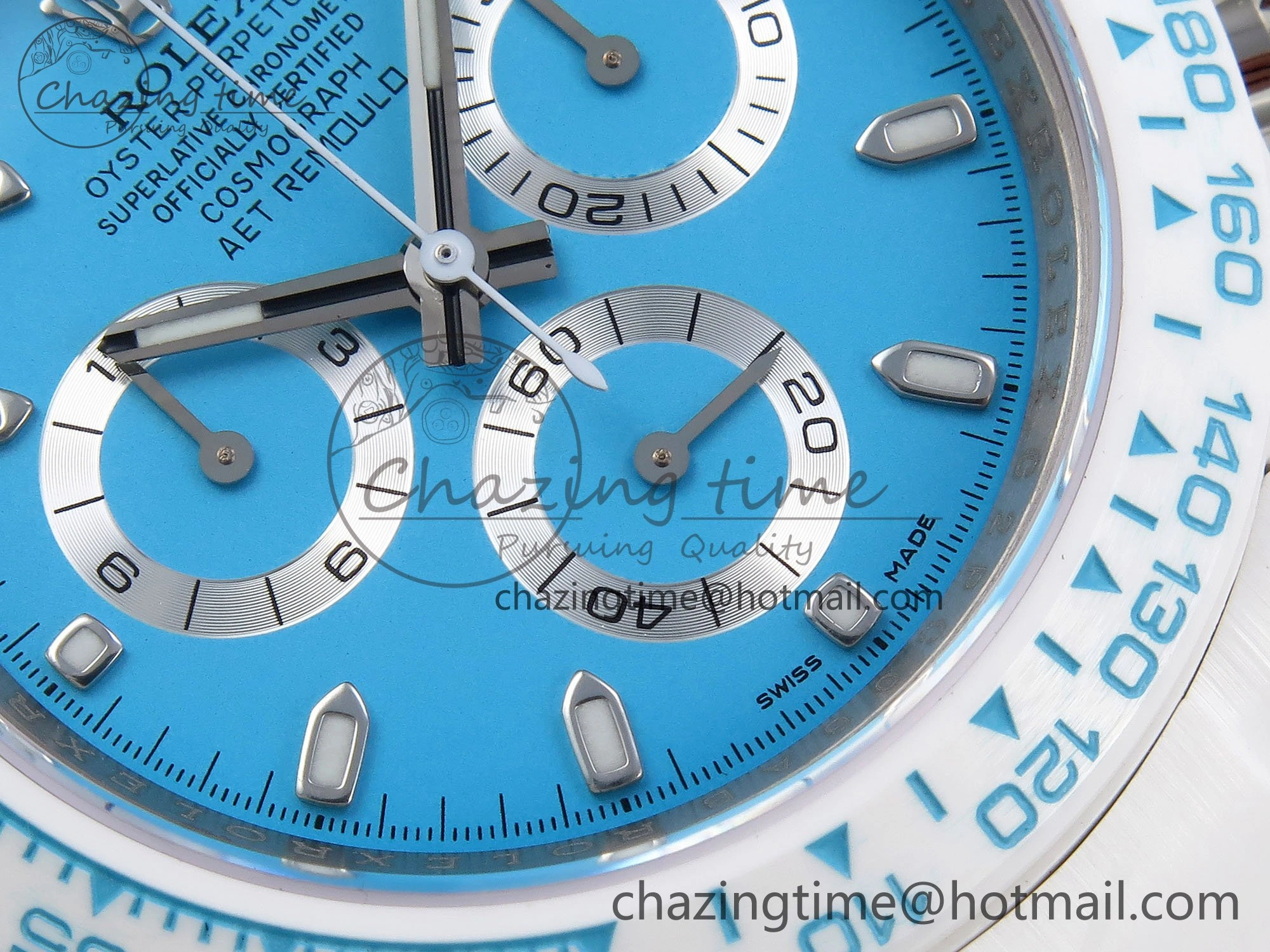Daytona AET White Solid Ceramic Case and Bracelet Tiffany Blue Dial ZF 1:1 Best Edition SH4130