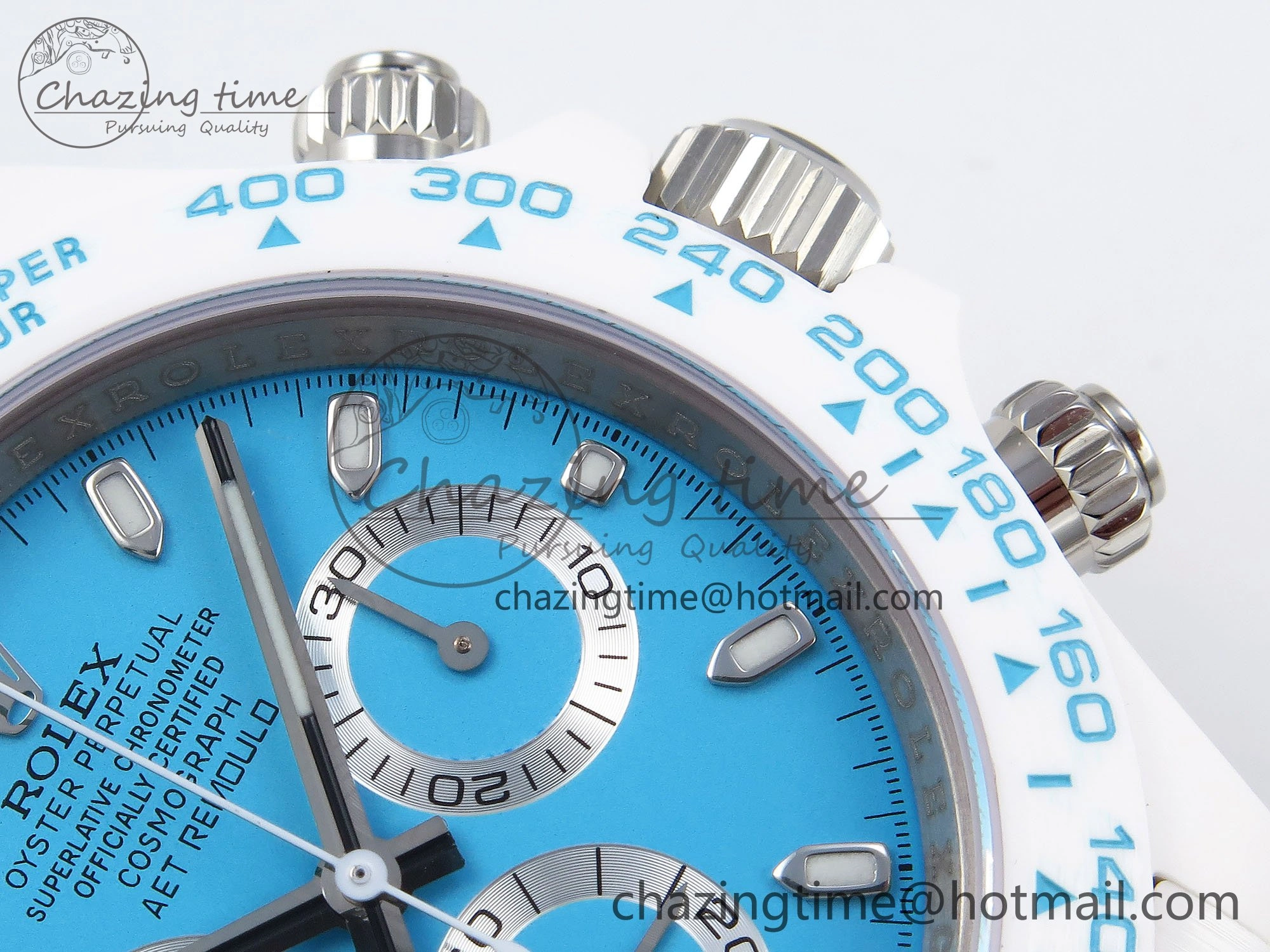 Daytona AET White Solid Ceramic Case and Bracelet Tiffany Blue Dial ZF 1:1 Best Edition SH4130