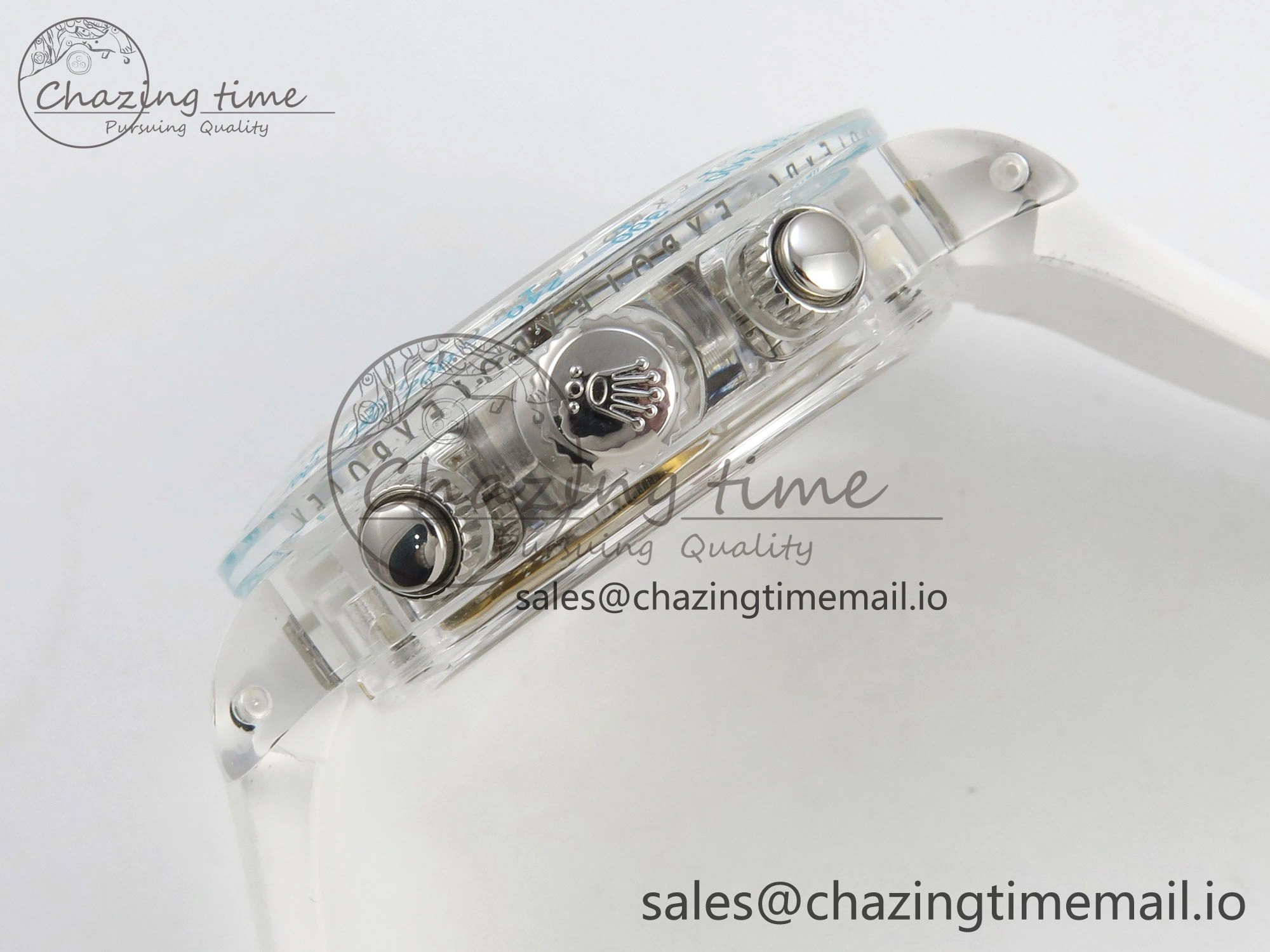 Daytona Aet Remould Transparent SONIC Best Edition Skeleton Dial on White Rubber Strap SA4130