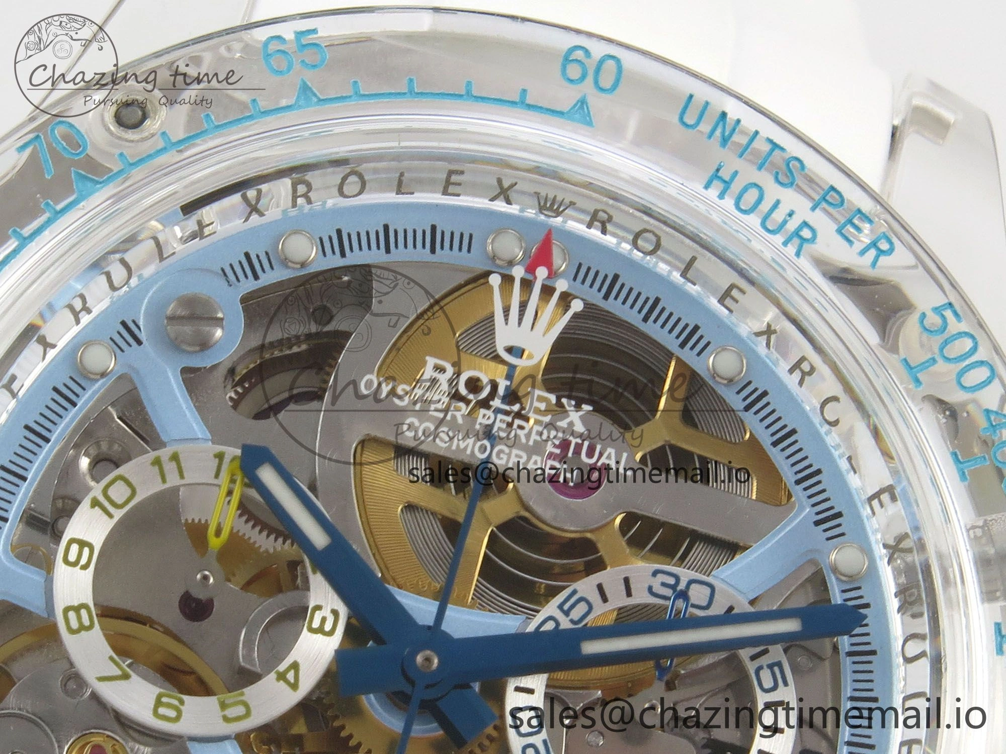Daytona Aet Remould Transparent SONIC Best Edition Skeleton Dial on White Rubber Strap SA4130