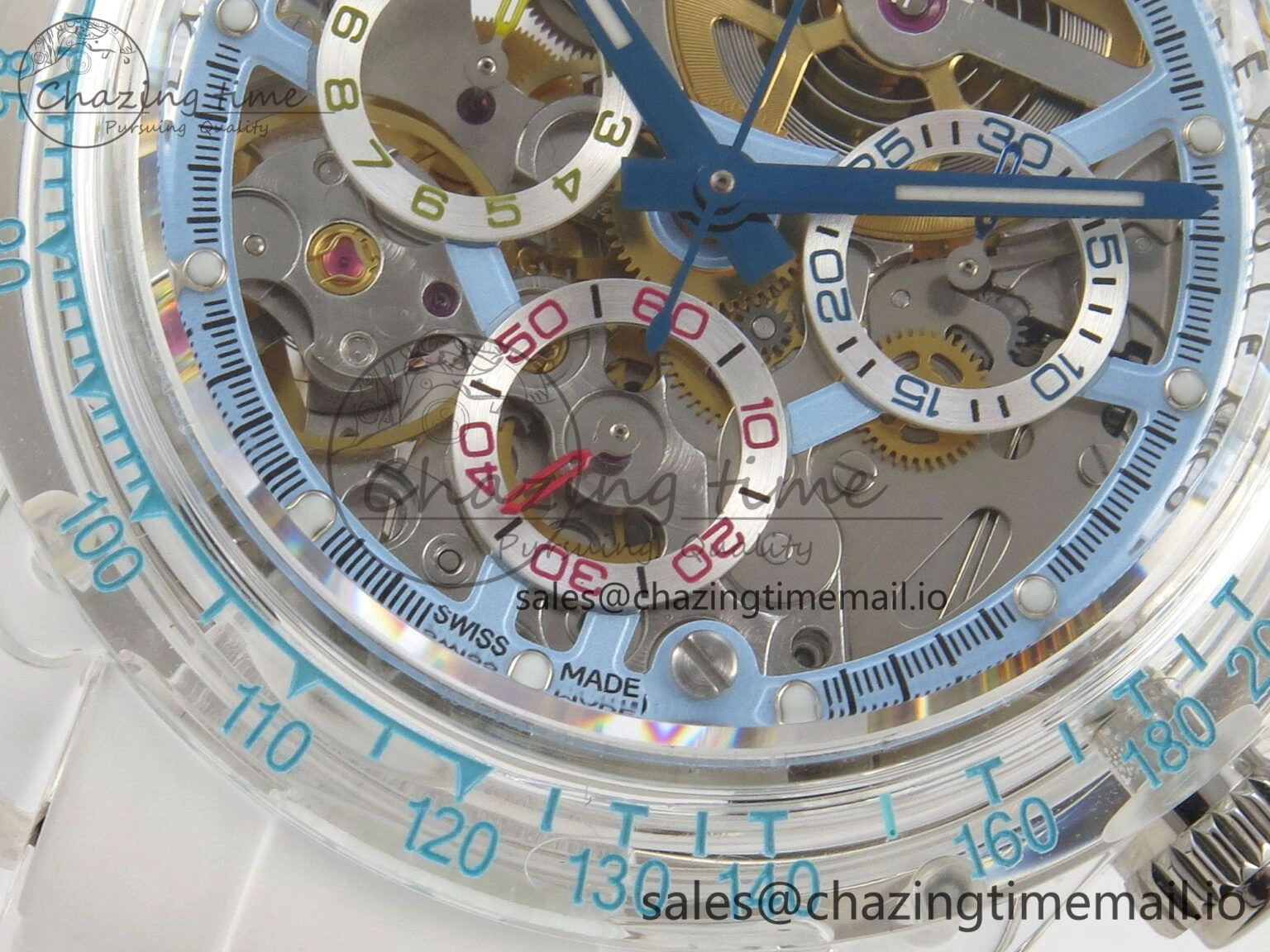 Daytona Aet Remould Transparent SONIC Best Edition Skeleton Dial on White Rubber Strap SA4130