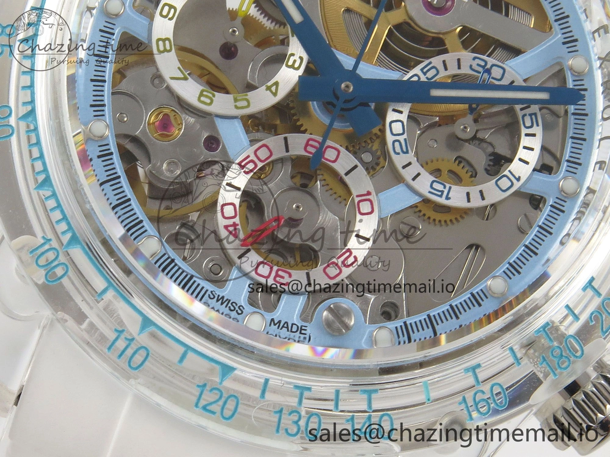 Daytona Aet Remould Transparent SONIC Best Edition Skeleton Dial on White Rubber Strap SA4130