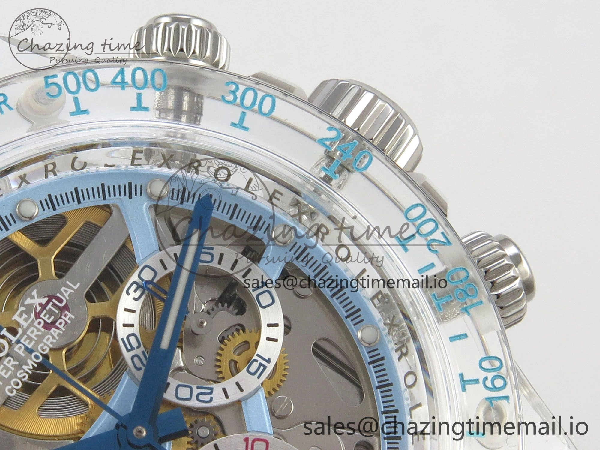 Daytona Aet Remould Transparent SONIC Best Edition Skeleton Dial on White Rubber Strap SA4130