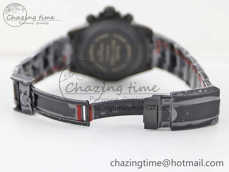 Daytona All Black PVD TWF Best Edition Purple Diamonds Bezel Black Dial on PVD Bracelet SA4130
