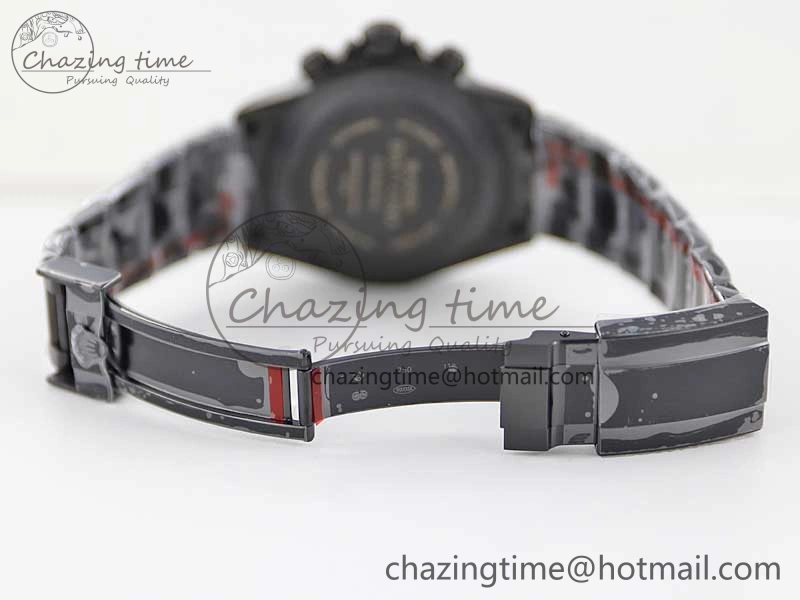 Daytona All Black PVD TWF Best Edition Purple Diamonds Bezel Black Dial on PVD Bracelet SA4130