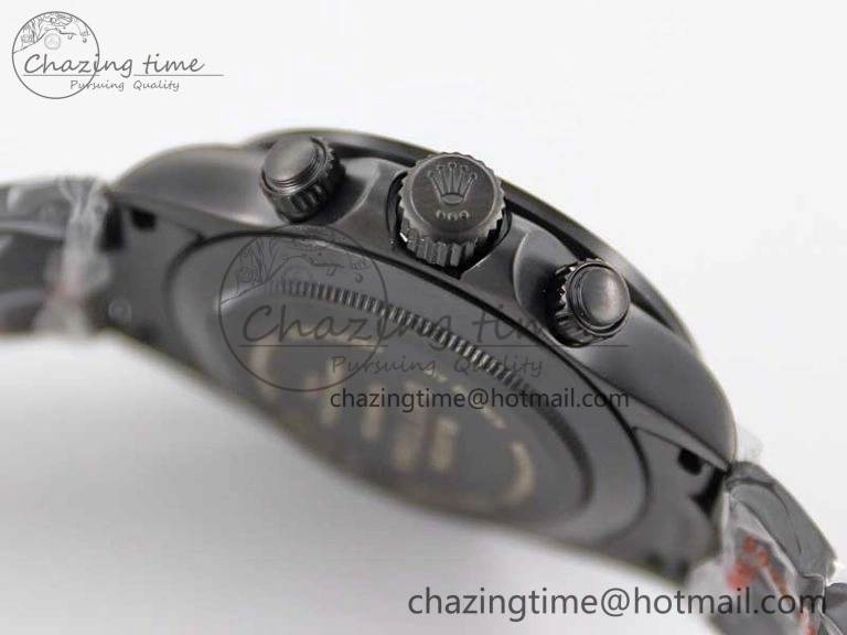 Daytona All Black PVD TWF Best Edition Purple Diamonds Bezel Black Dial on PVD Bracelet SA4130