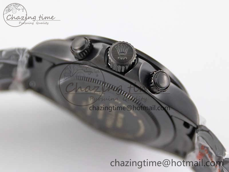 Daytona All Black PVD TWF Best Edition Purple Diamonds Bezel Black Dial on PVD Bracelet SA4130