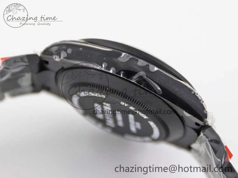 Daytona All Black PVD TWF Best Edition Rainbow Diamonds Bezel Black Dial on PVD Bracelet A7750
