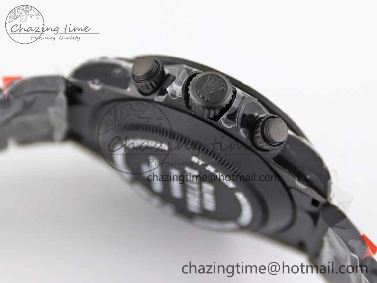 Daytona All Black PVD TWF Best Edition Rainbow Diamonds Bezel Black Dial on PVD Bracelet A7750