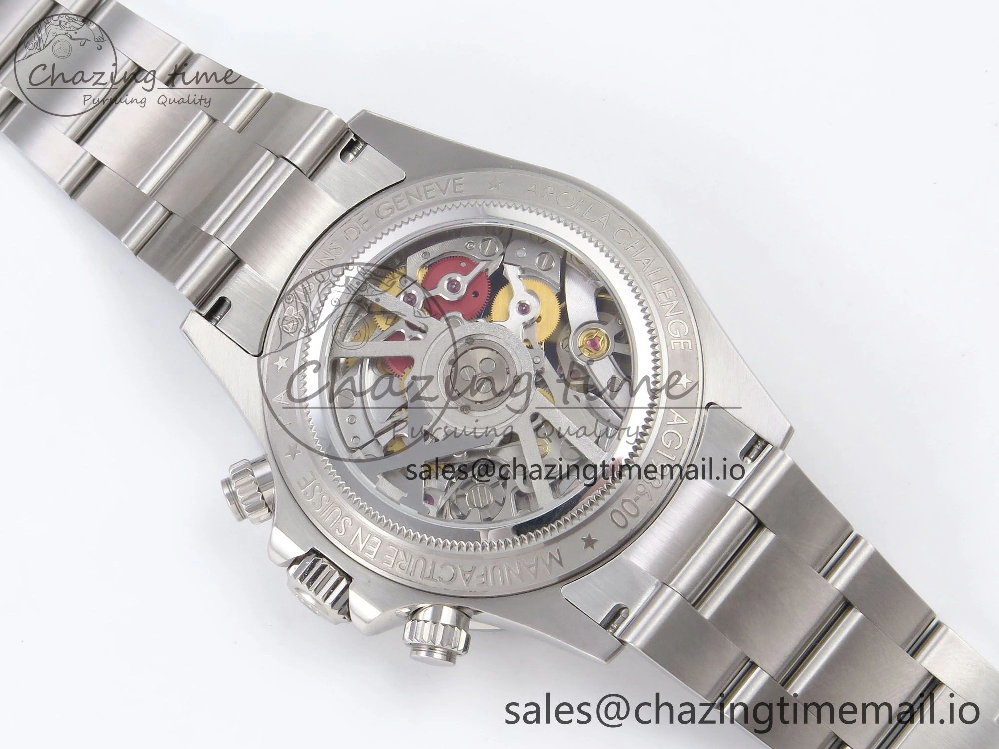 Daytona Arolla N6F Glacial Blue Crystal Skeleton Dial Diamonds Bezel Best Edition on Oyster Bracelet SA4130