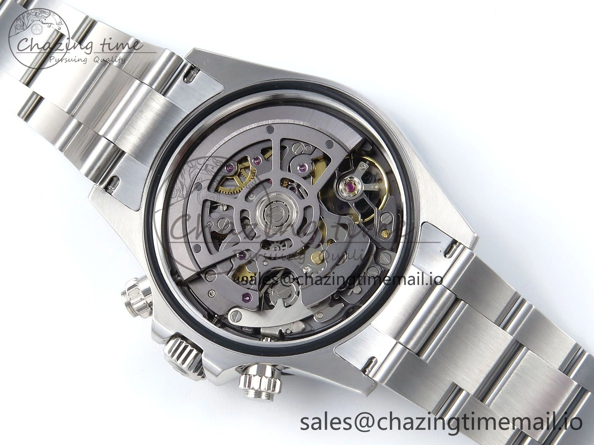 Daytona Artisans SS GETF Best Edition Blue Skeleton Dial Diamonds Bezel on SS Bracelet DD4802