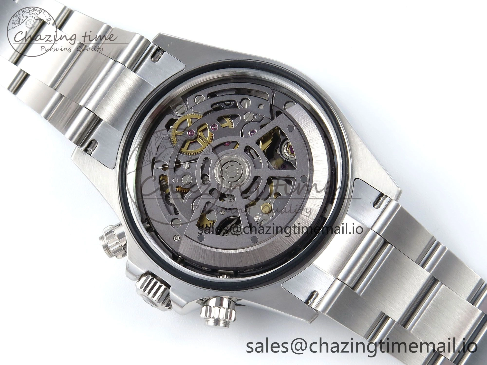 Daytona Artisans SS GETF Best Edition Blue Skeleton Dial Diamonds Bezel on SS Bracelet DD4802