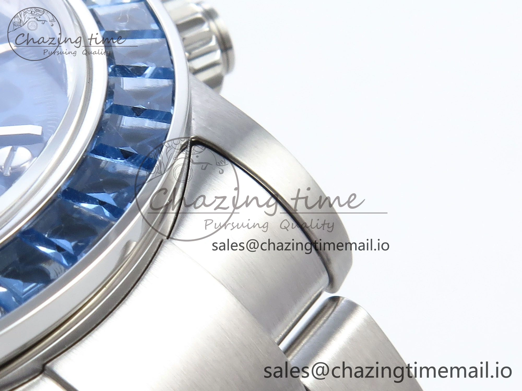 Daytona Artisans SS GETF Best Edition Blue Skeleton Dial Diamonds Bezel on SS Bracelet DD4802