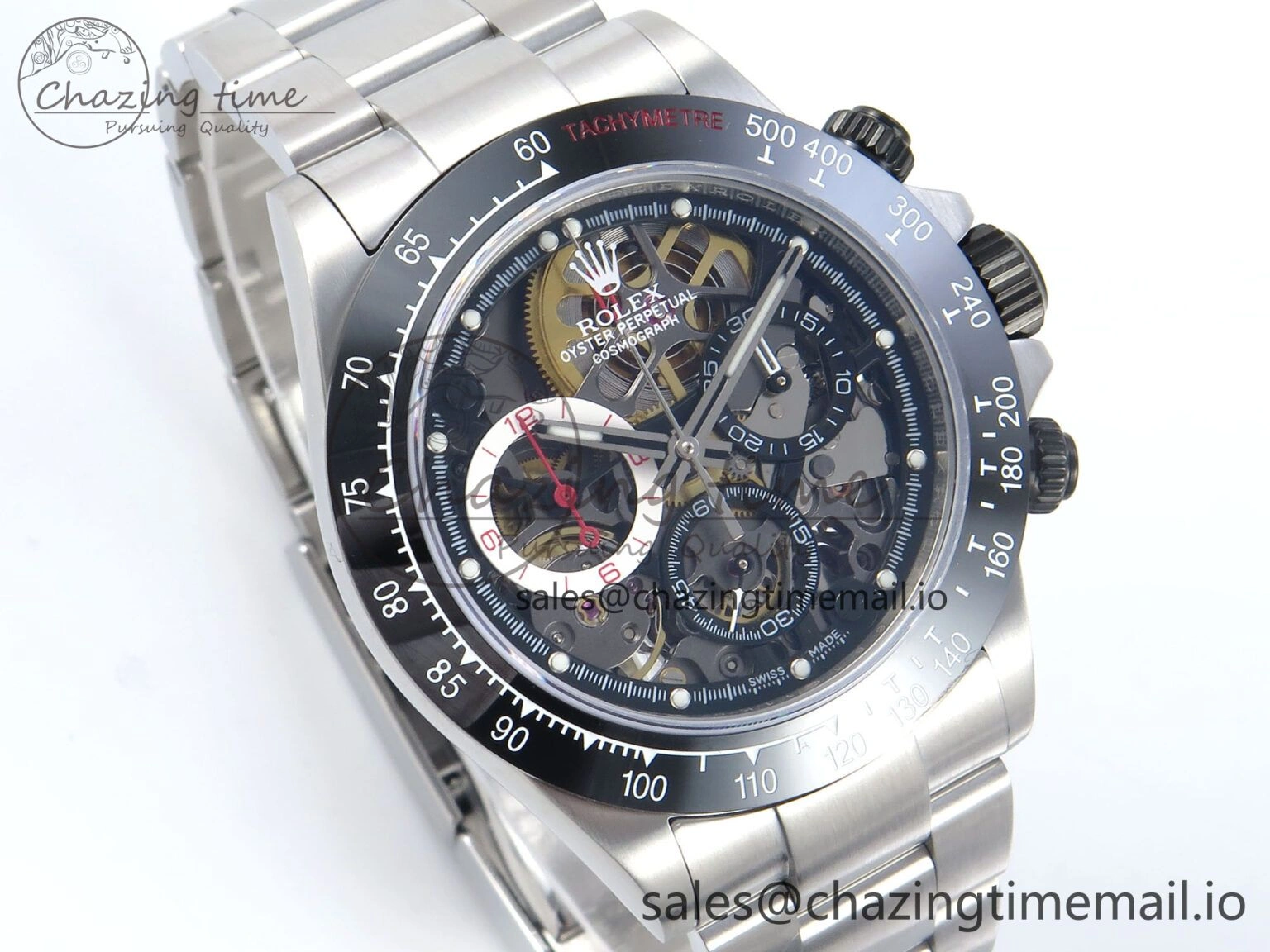 Daytona Artisans SS GETF Best Edition Skeleton Dial Black Ceramic Bezel on SS Bracelet DD4802