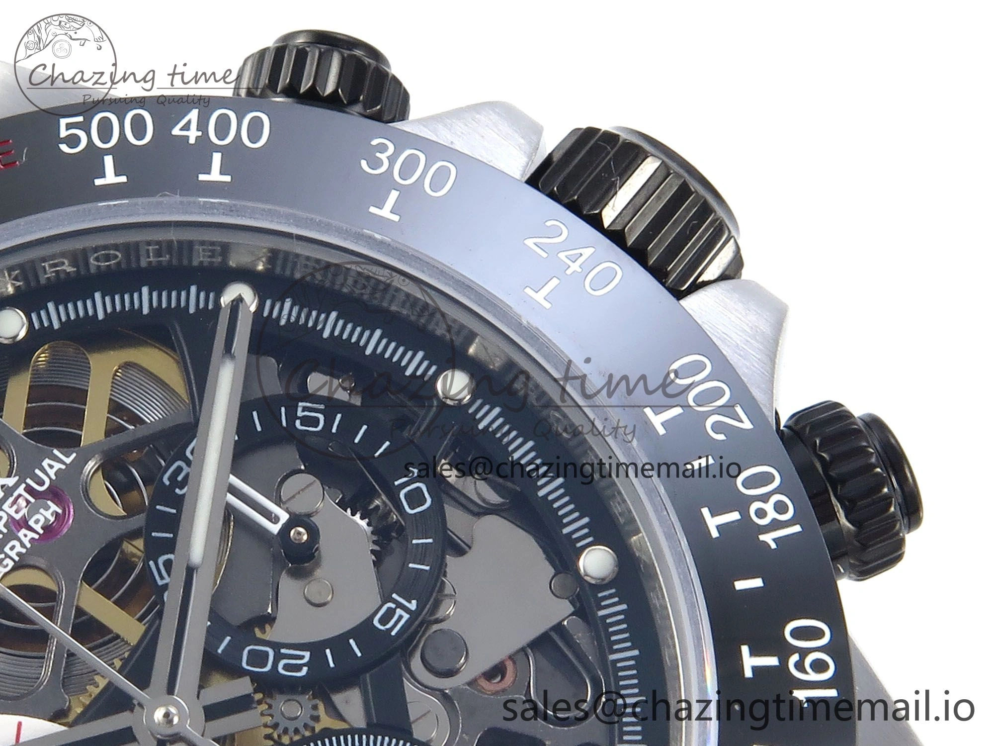 Daytona Artisans SS GETF Best Edition Skeleton Dial Black Ceramic Bezel on SS Bracelet DD4802