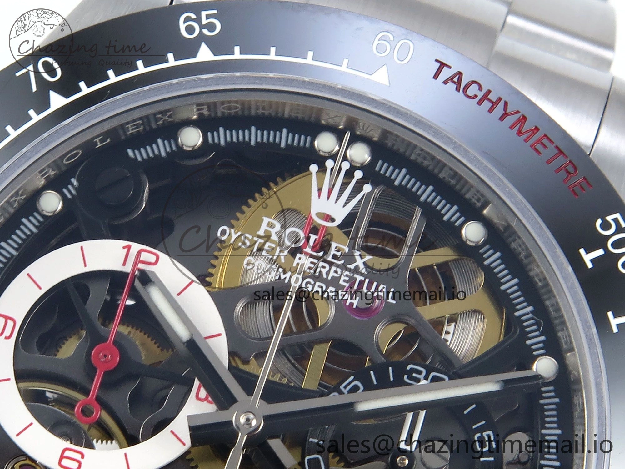 Daytona Artisans SS GETF Best Edition Skeleton Dial Black Ceramic Bezel on SS Bracelet DD4802