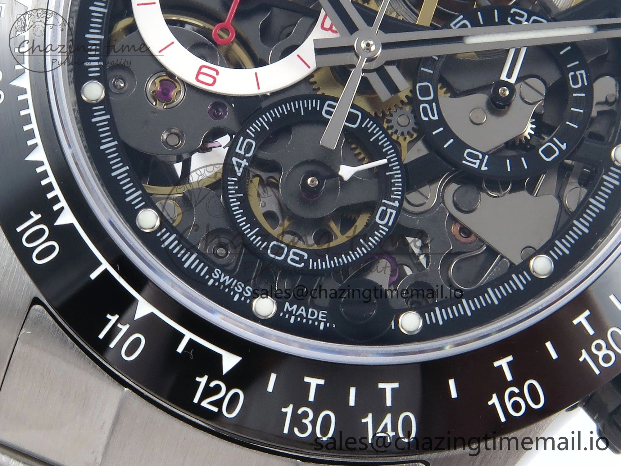 Daytona Artisans SS GETF Best Edition Skeleton Dial Black Ceramic Bezel on SS Bracelet DD4802