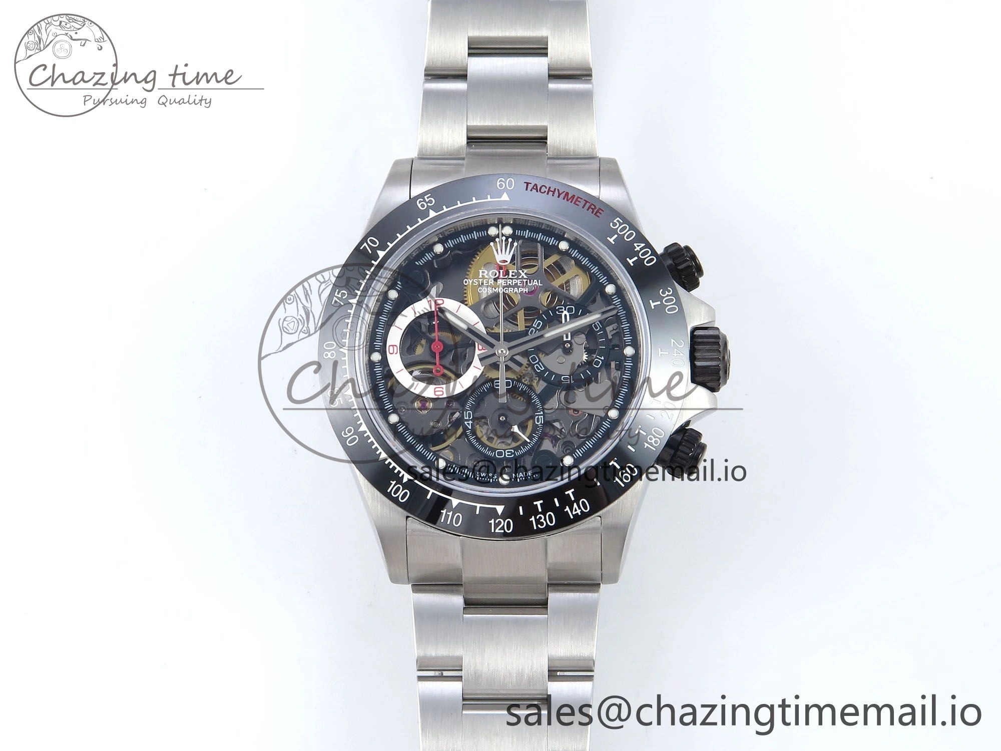 Daytona Artisans SS GETF Best Edition Skeleton Dial Black Ceramic Bezel on SS Bracelet DD4802