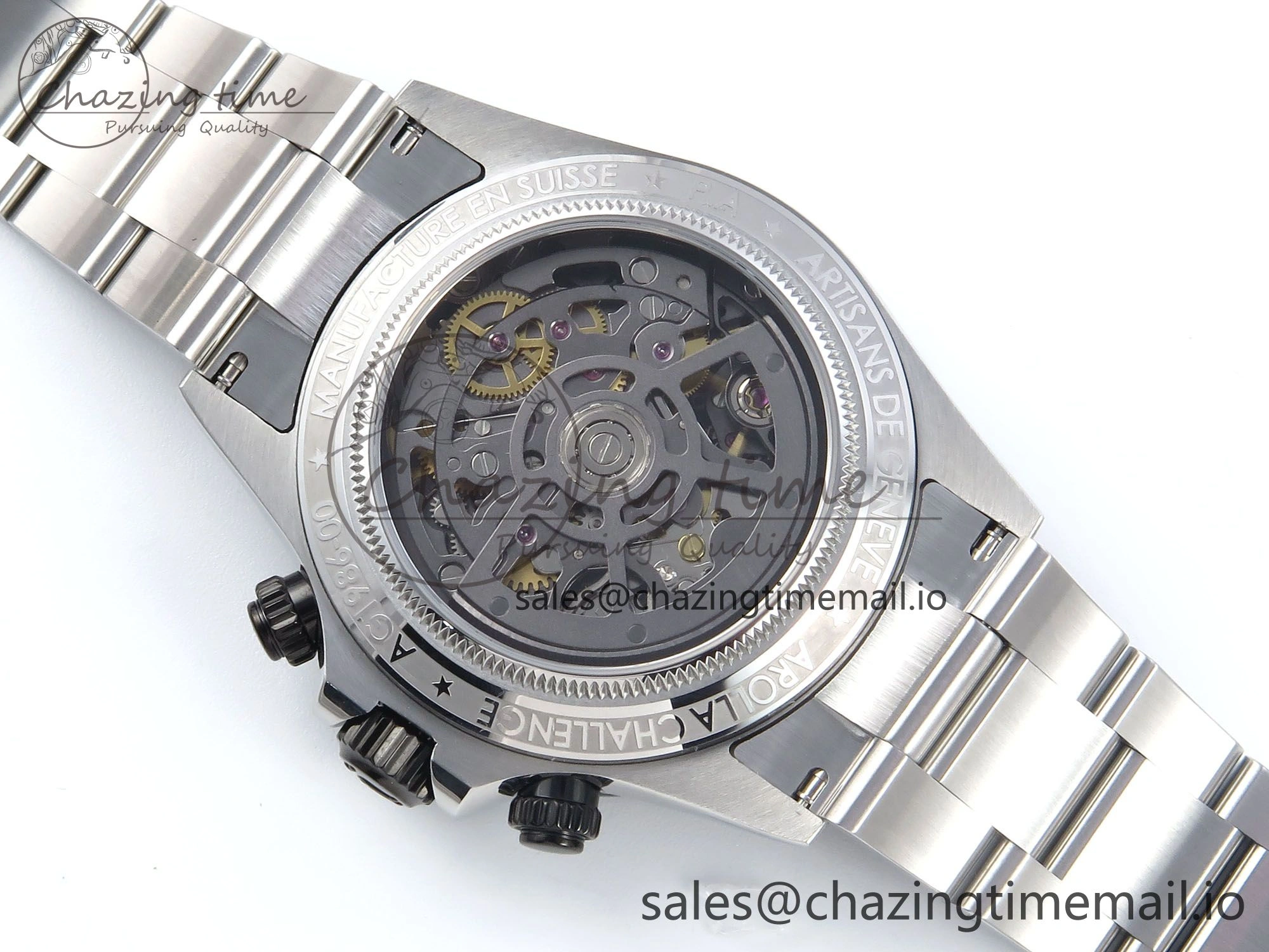 Daytona Artisans SS GETF Best Edition Skeleton Dial Black Ceramic Bezel on SS Bracelet DD4802